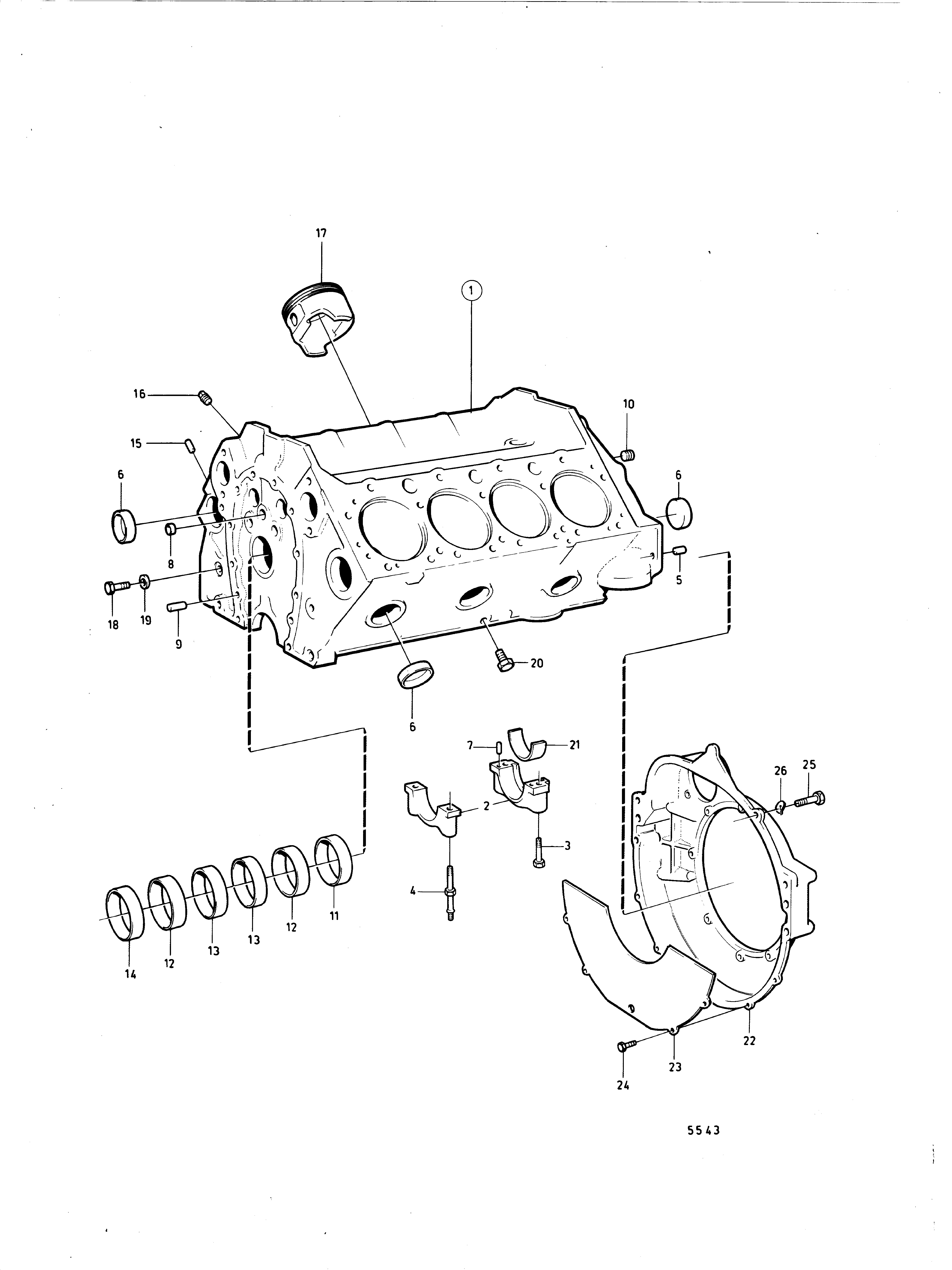Bloc-cylindres et capot de volant moteur