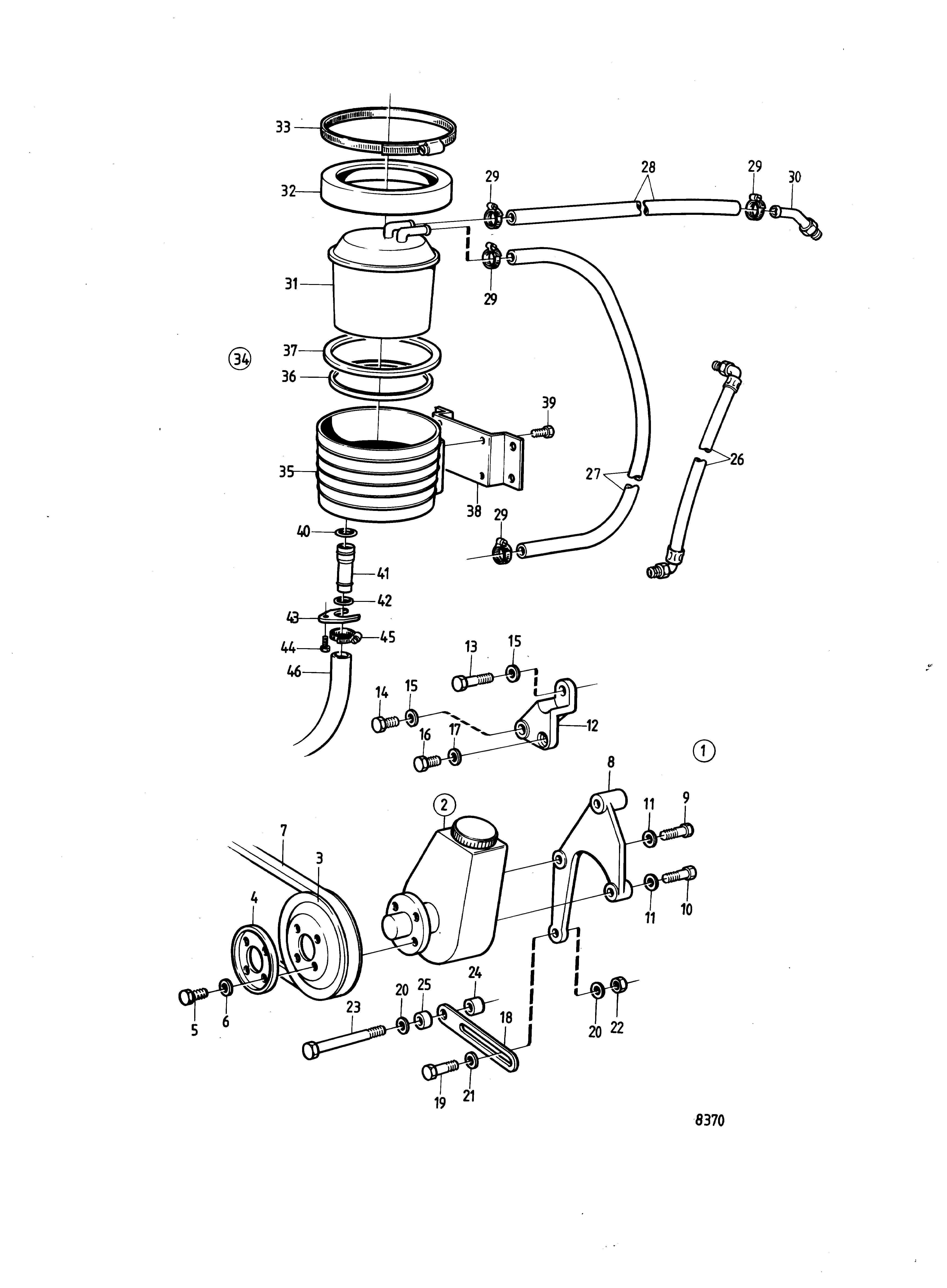 Servopompe et pièces de montage