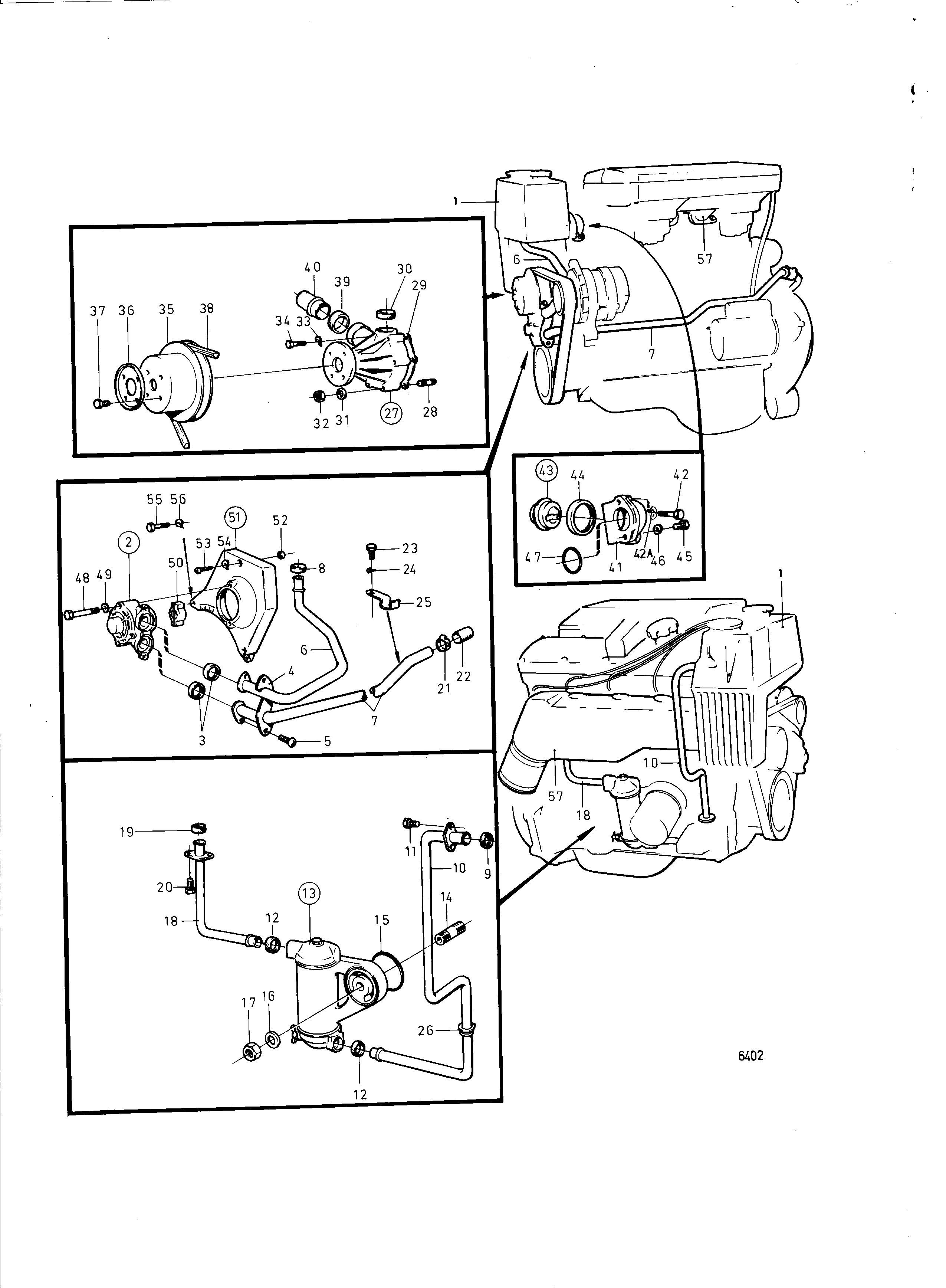 Sistema de refrigeración, colector de admisión y escape.