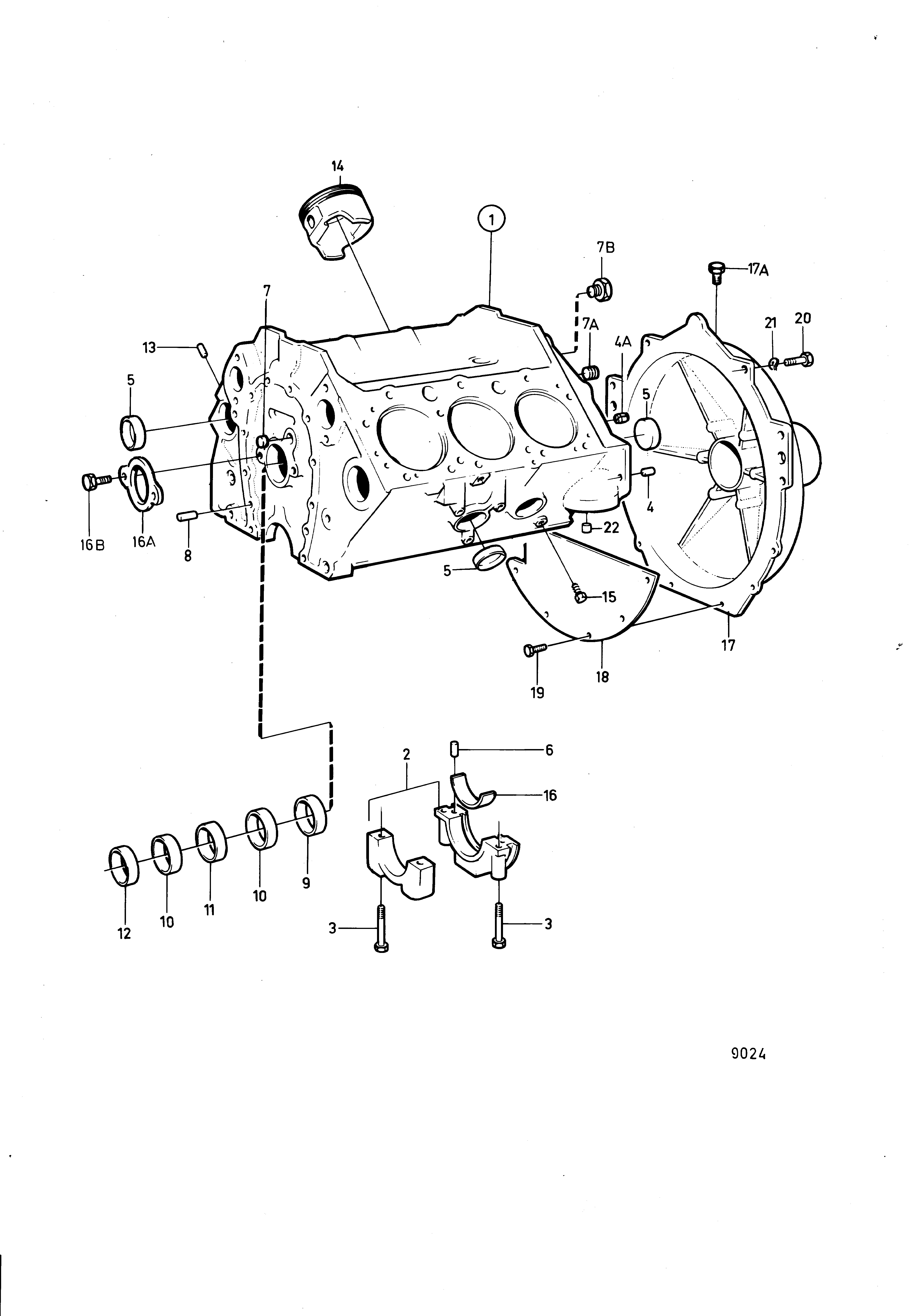 Bloc-cylindres et capot de volant moteur