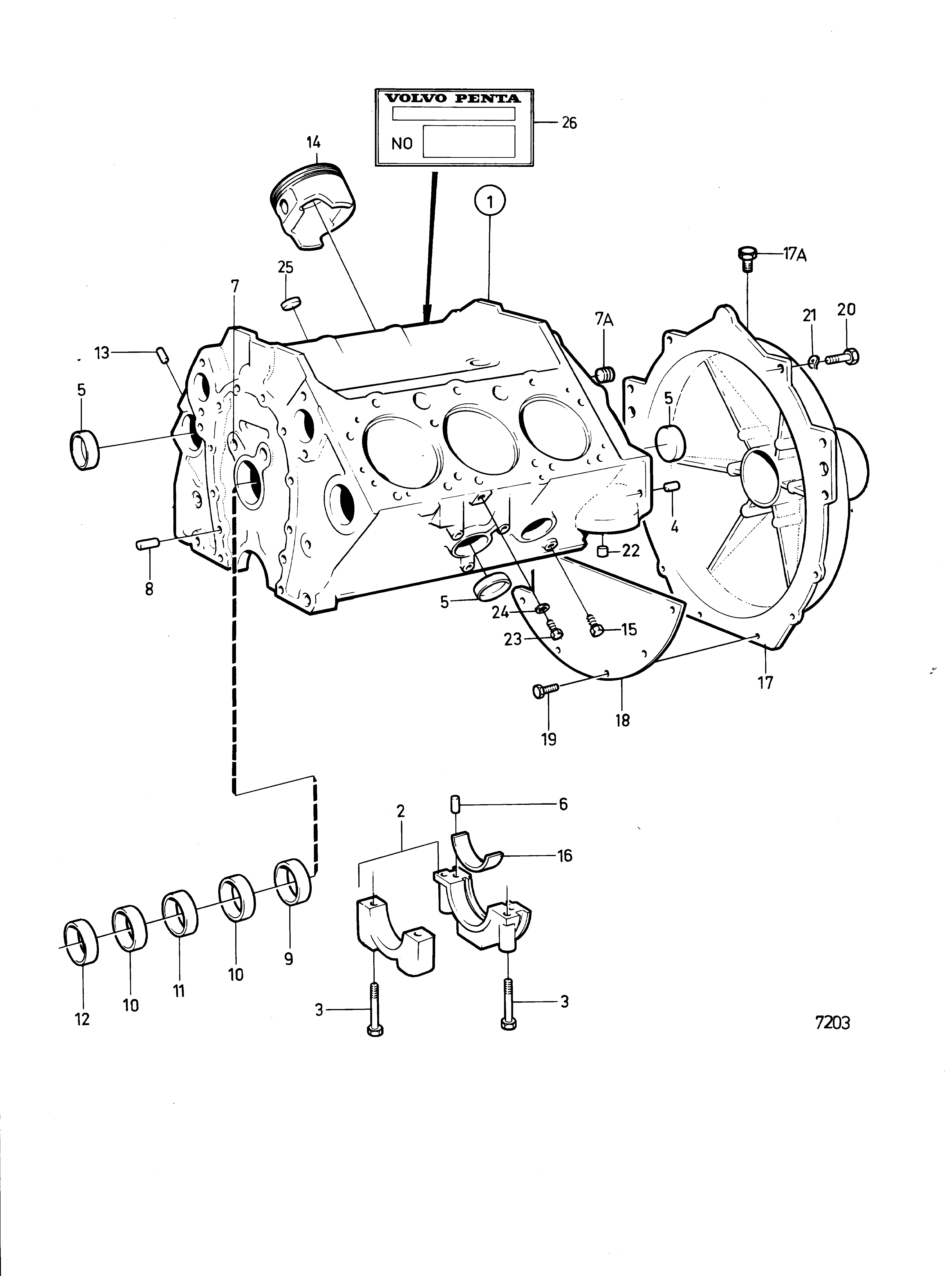 Bloc-cylindres et capot de volant moteur