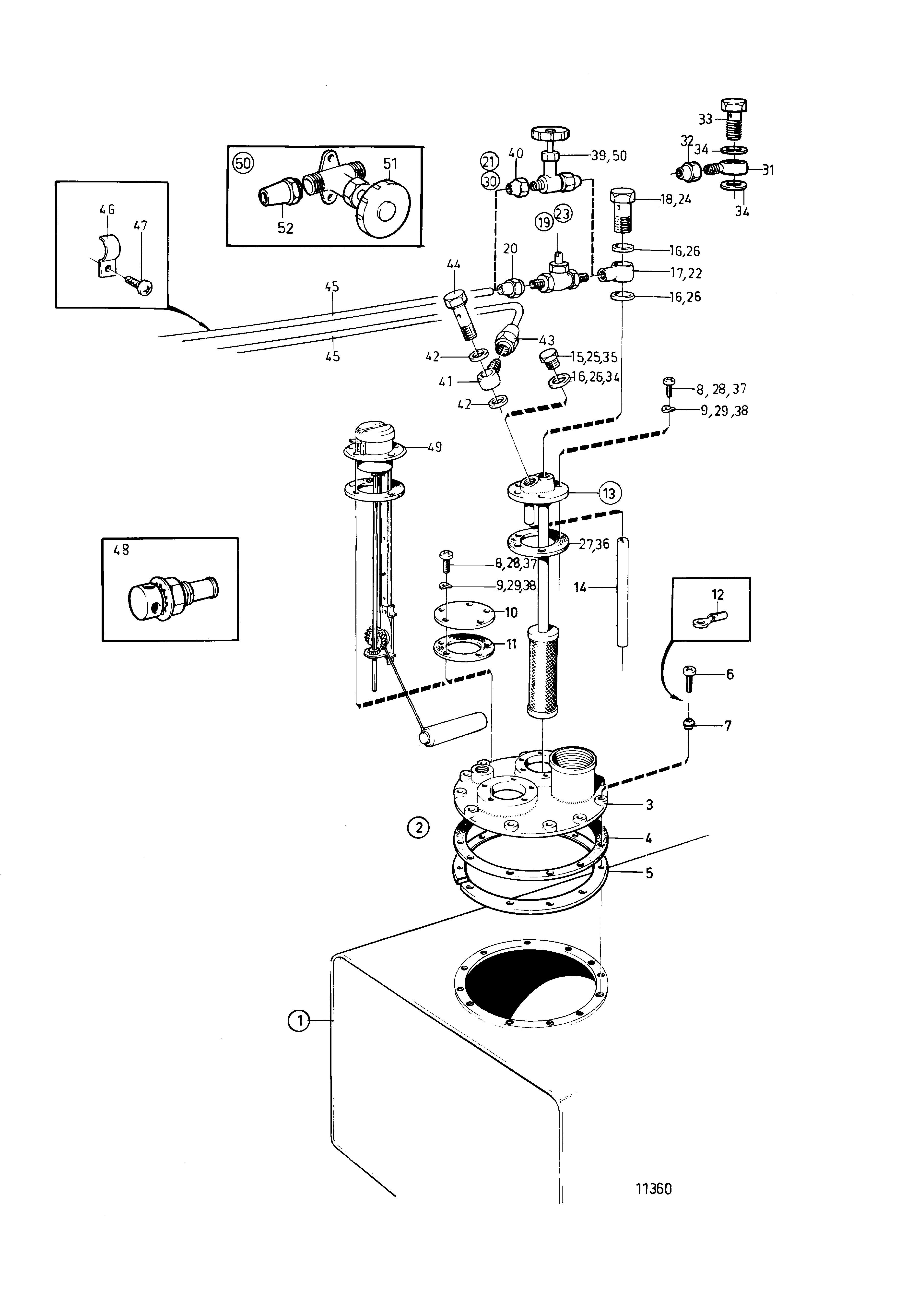 Réservoir de carburant et pièces de connexion