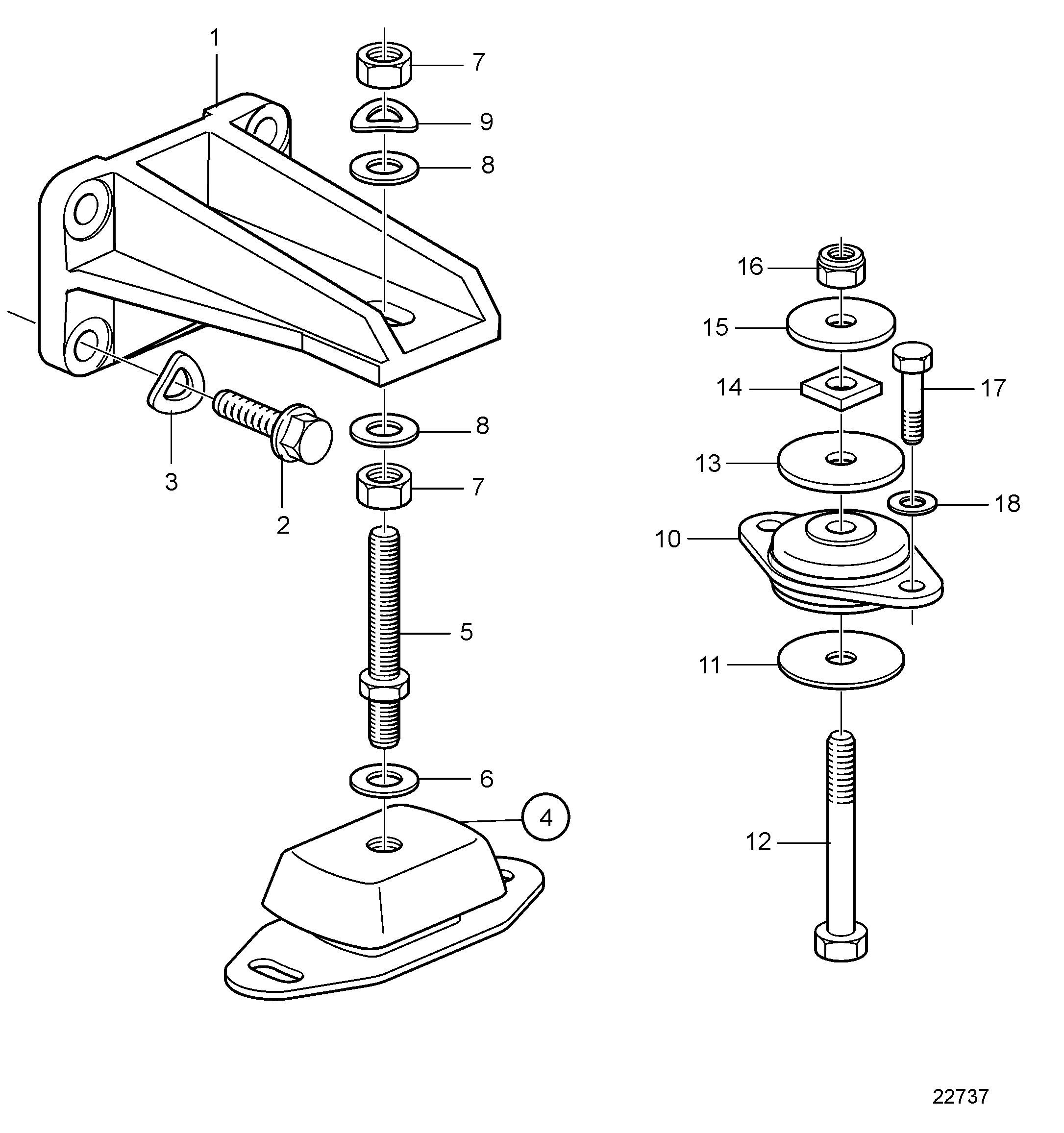 Suspension moteur pour transmission SX