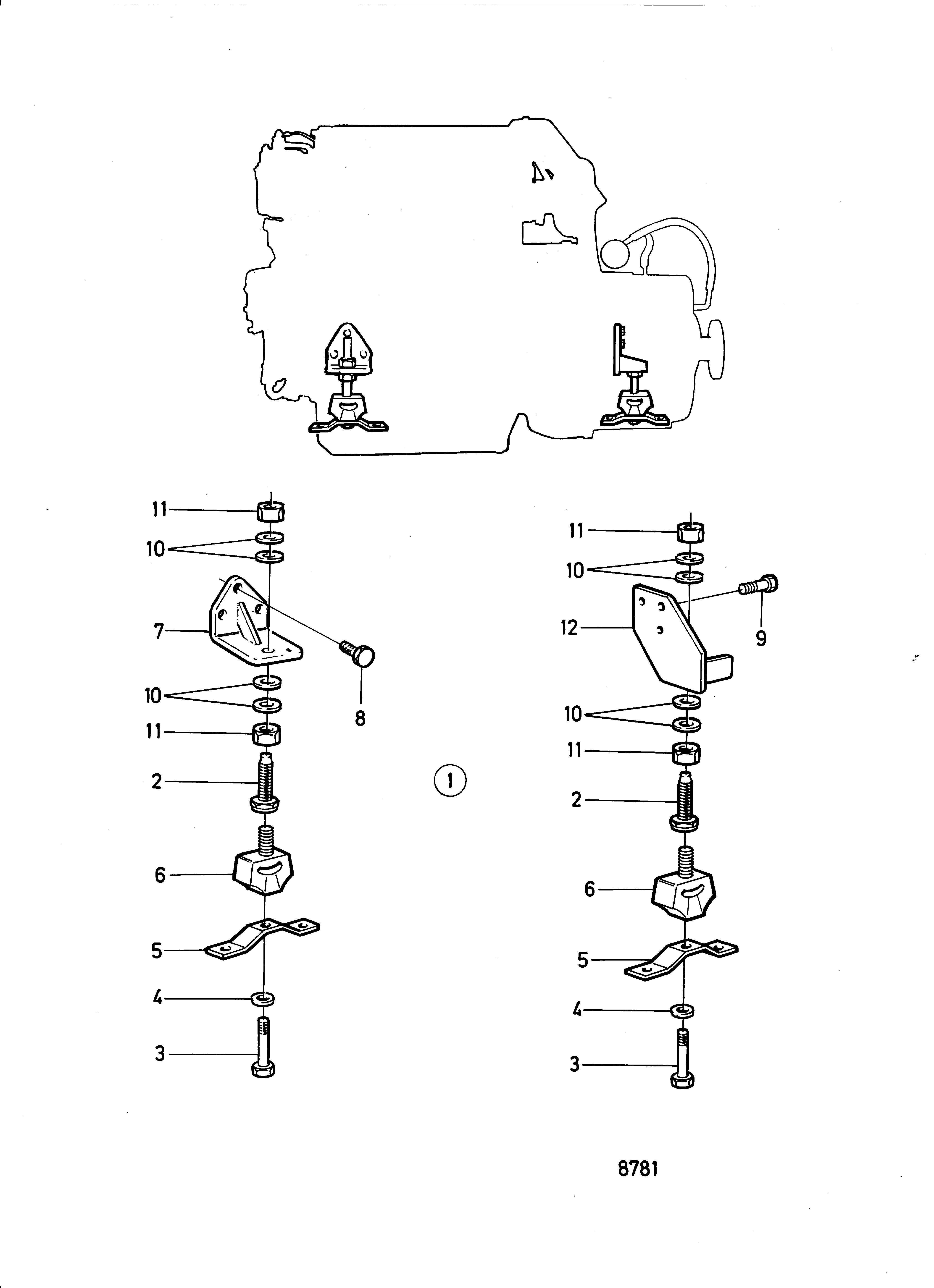 Suspension moteur PRM (Capot de volant moteur 858363)