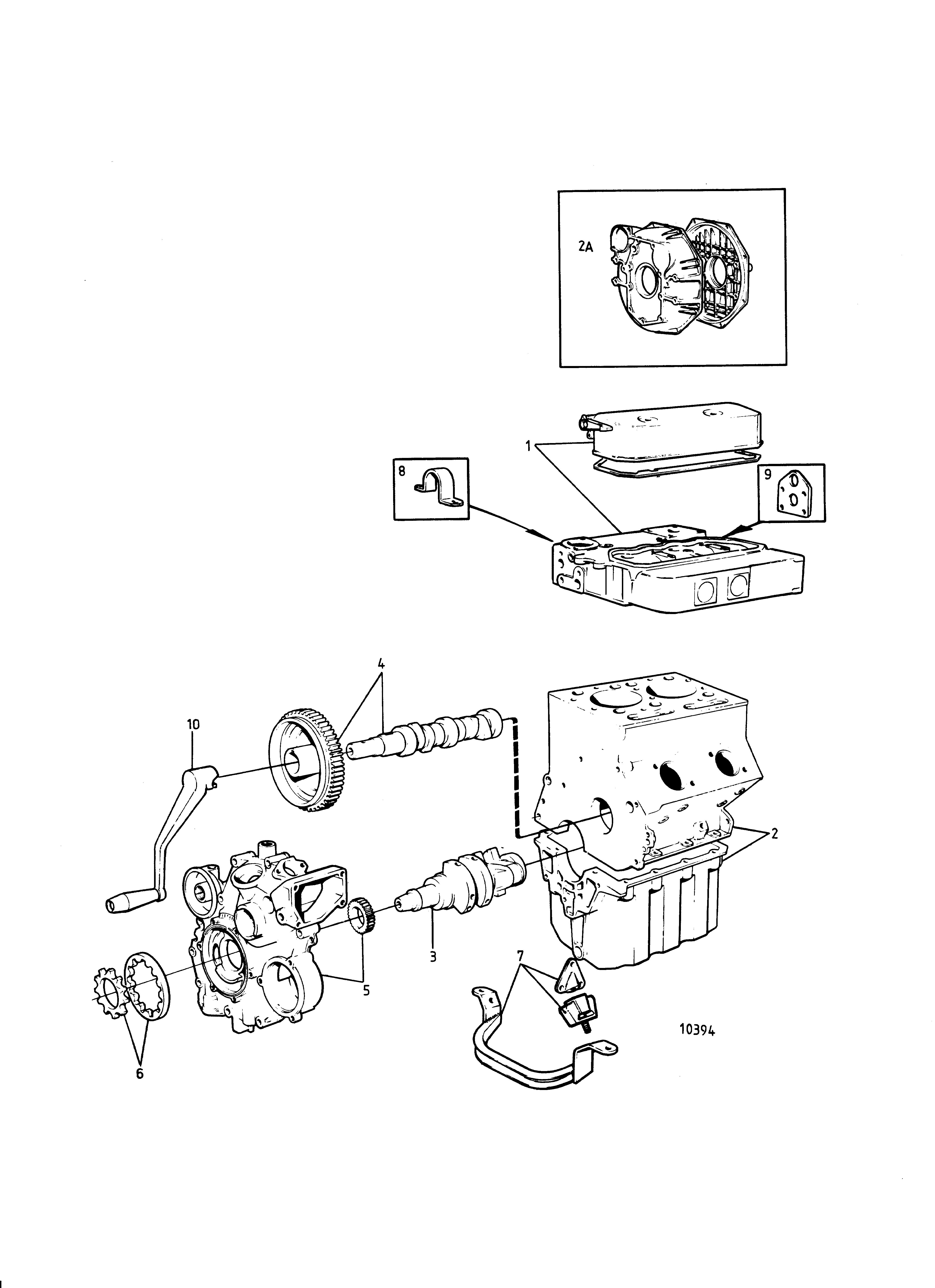 Motor y piezas de montaje.
