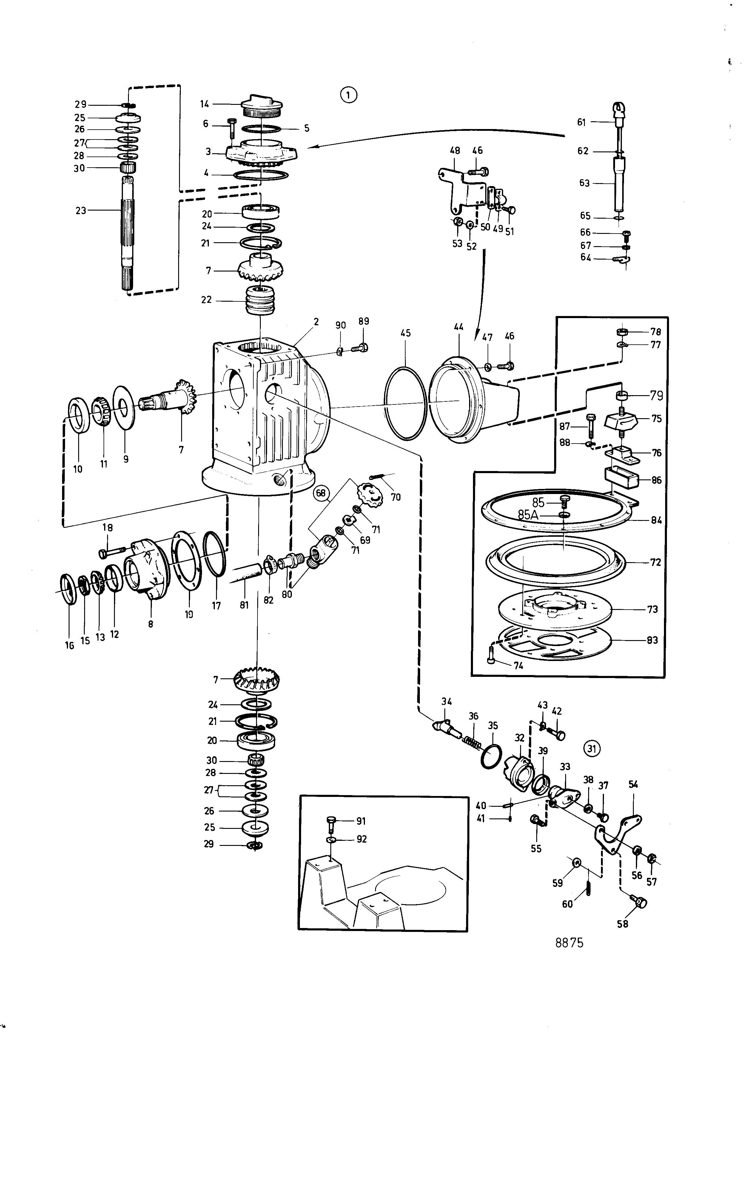 Unité de transmission supérieure en forme S  120SB, S120C