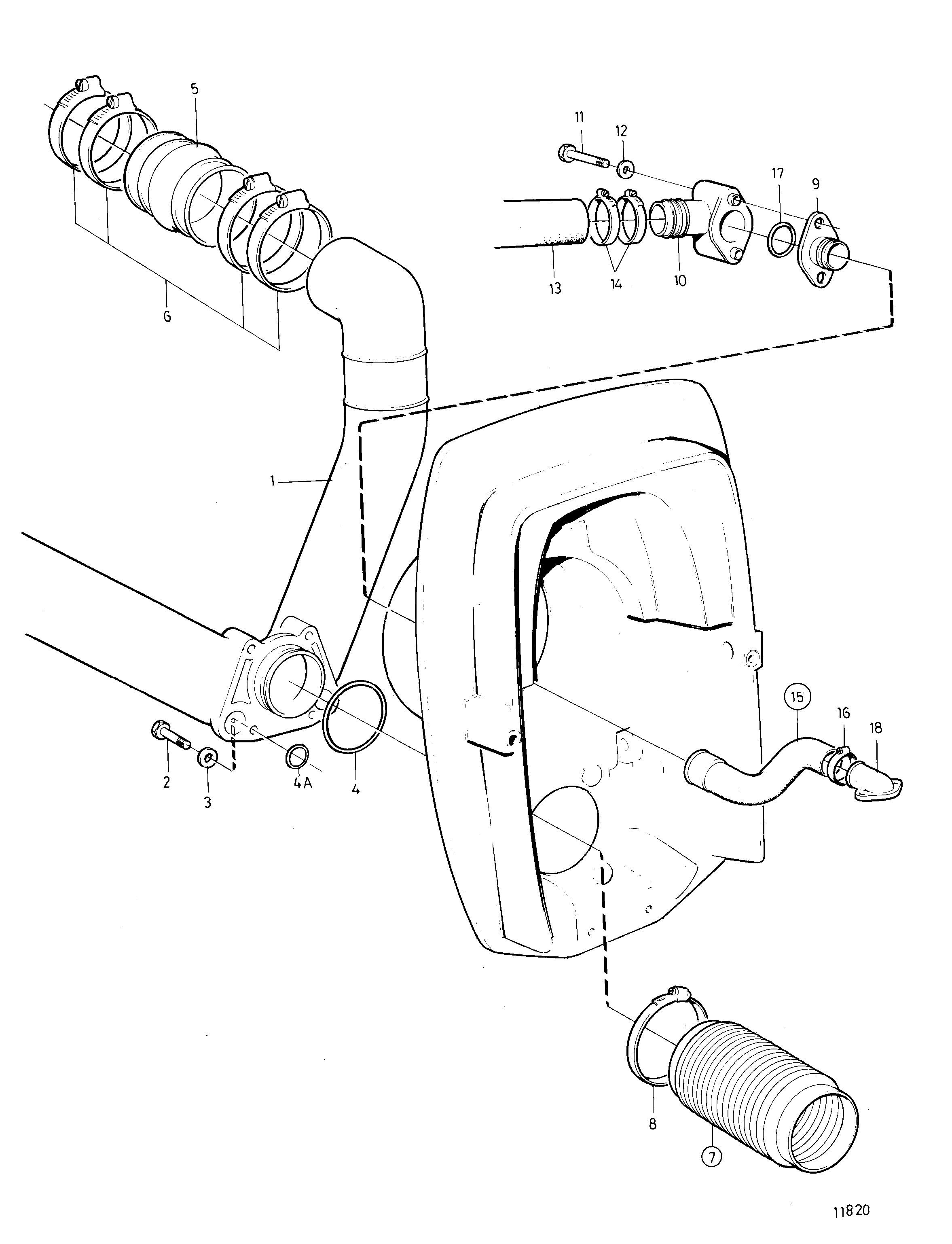 Tuyau d’échappement et tuyau d’eau de refroidissement Unité de transmission SP-C1, DP-C1
