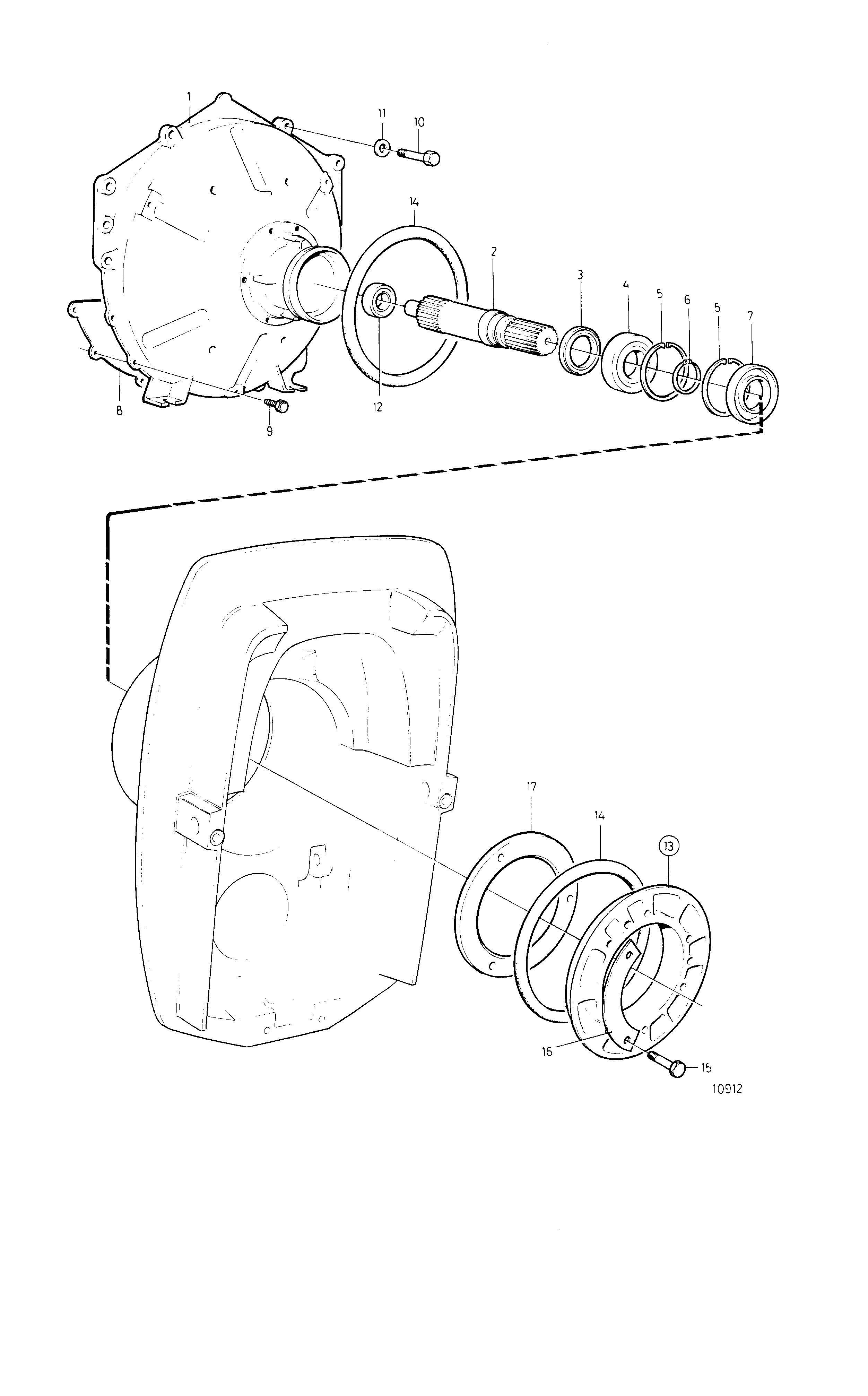Couvercle de volant d’inertie, Prim.shaft, Kit de serrage, Entraînement SP-C1, DP-C1