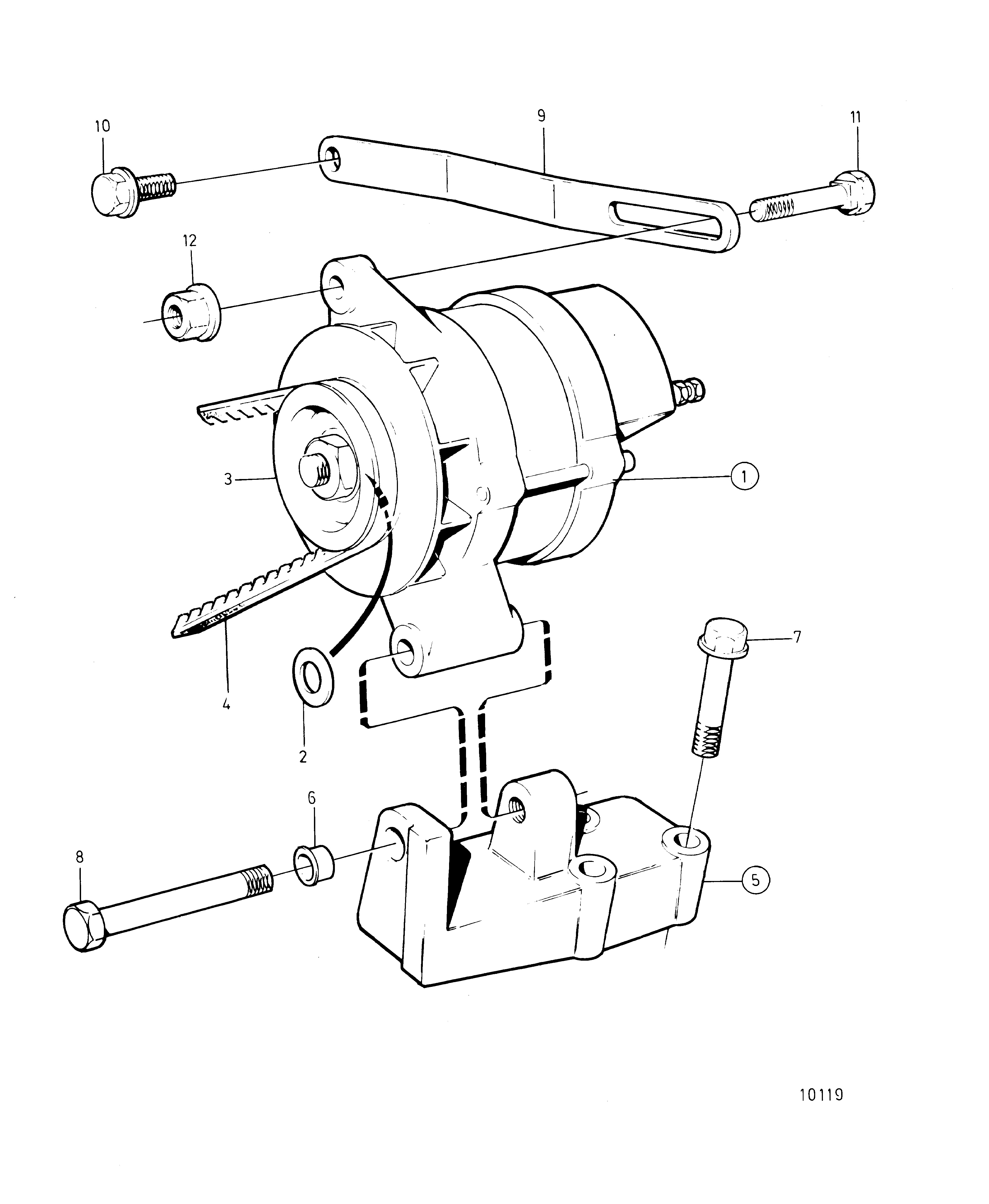 Alternatore con parti di montaggio