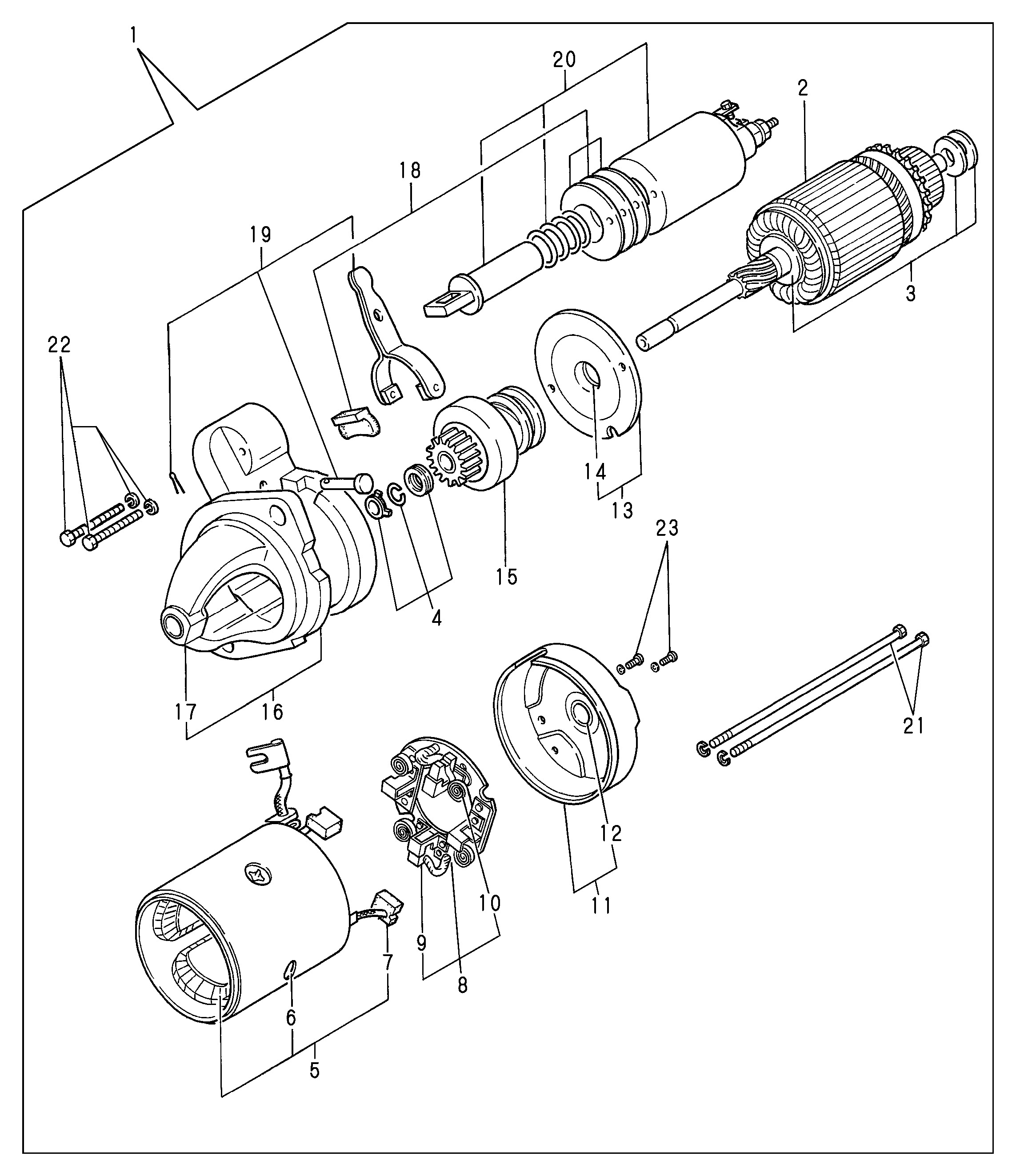 FIG 46. STARING MOTOR COMPONENT PART (12V/1.8KW)