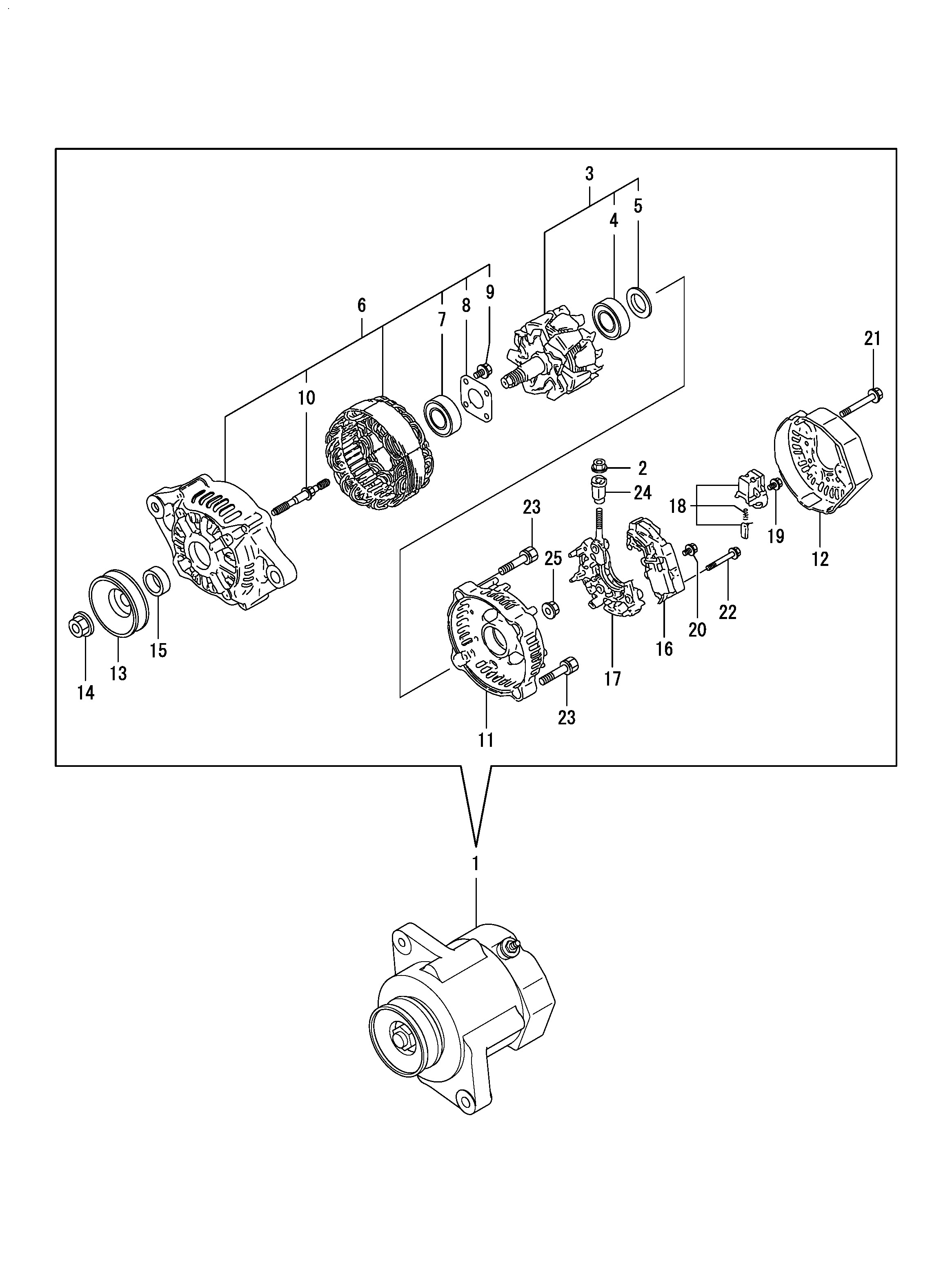 FIG 88. (68A)GENERATOR COMPONENT PARTS (DENSO)