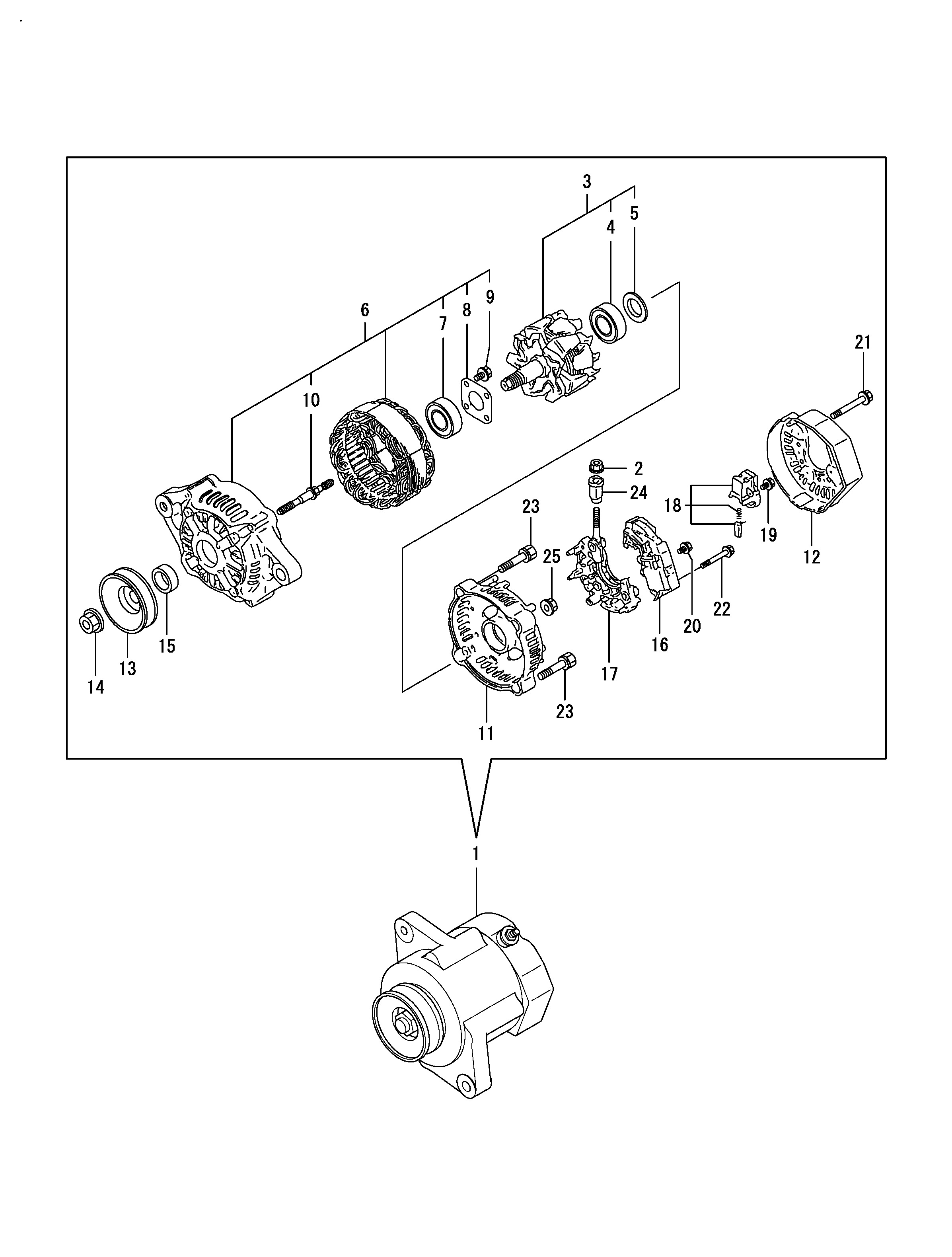 FIG 96. (56B)GENERATOR(Partes internas) (DENSO/40A)