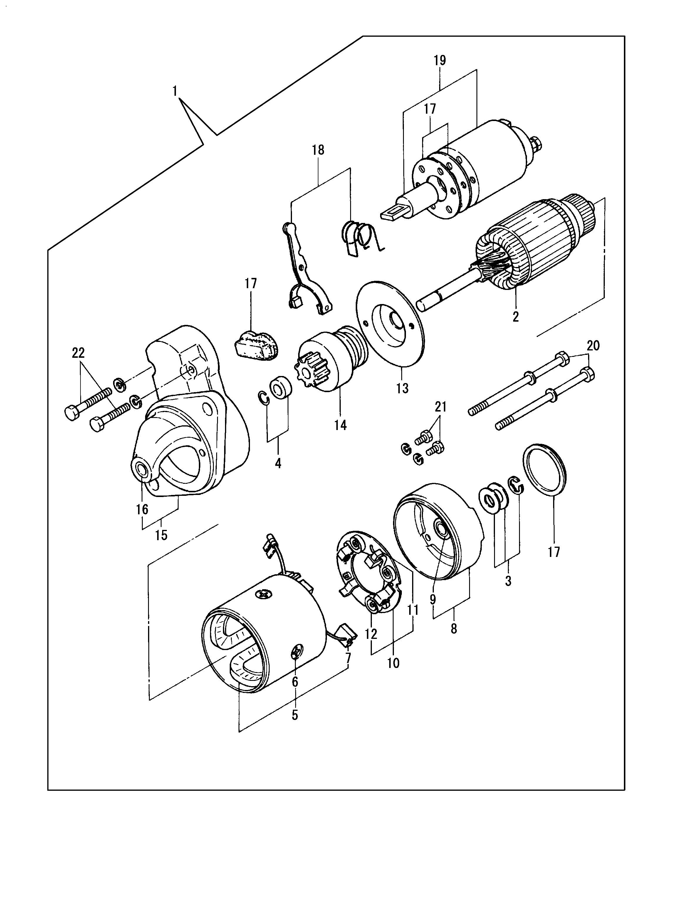 FIG 67. STARING MOTOR COMPONENT PARTS