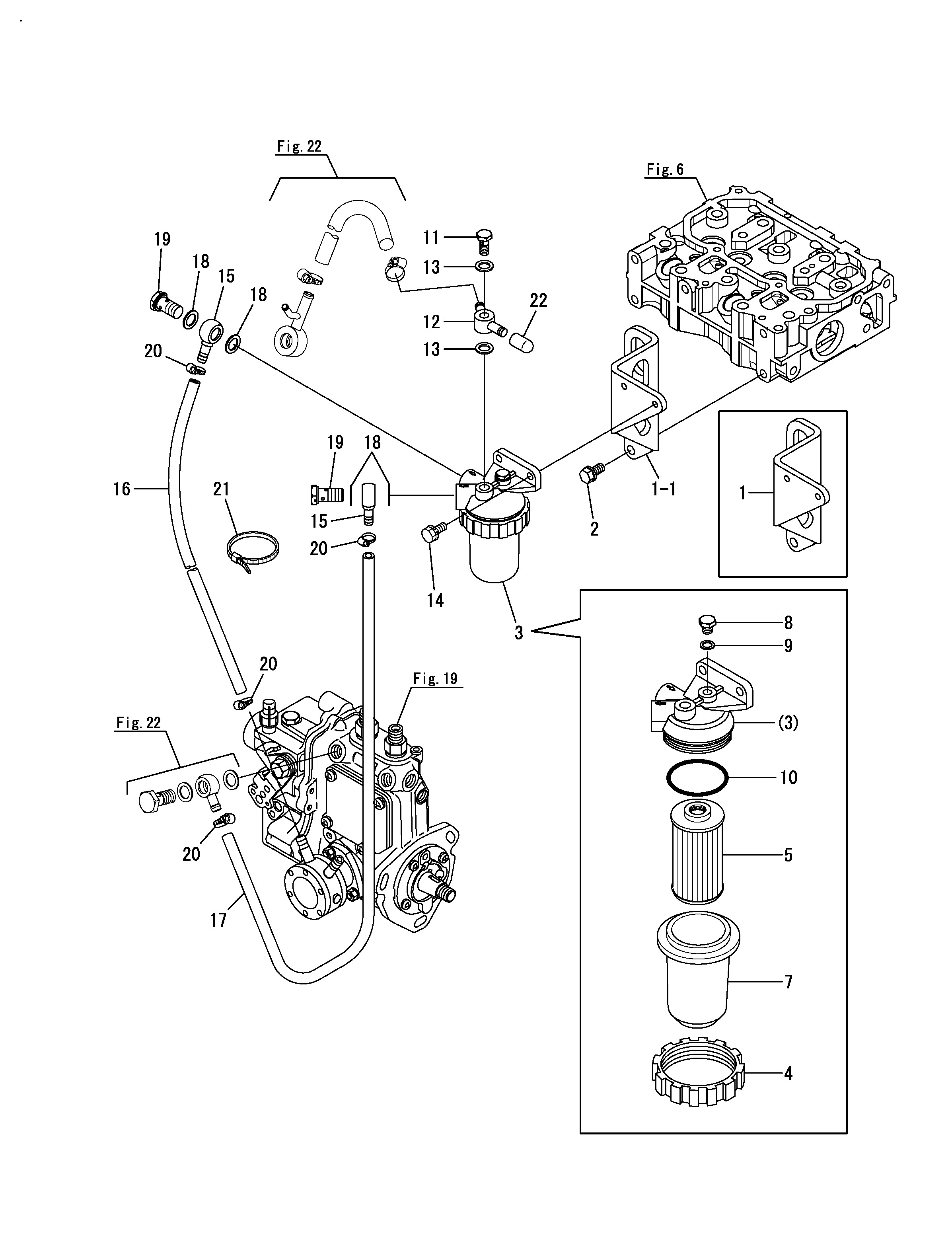 FIG 23. FUEL PIPE &amp; FUEL FILTER