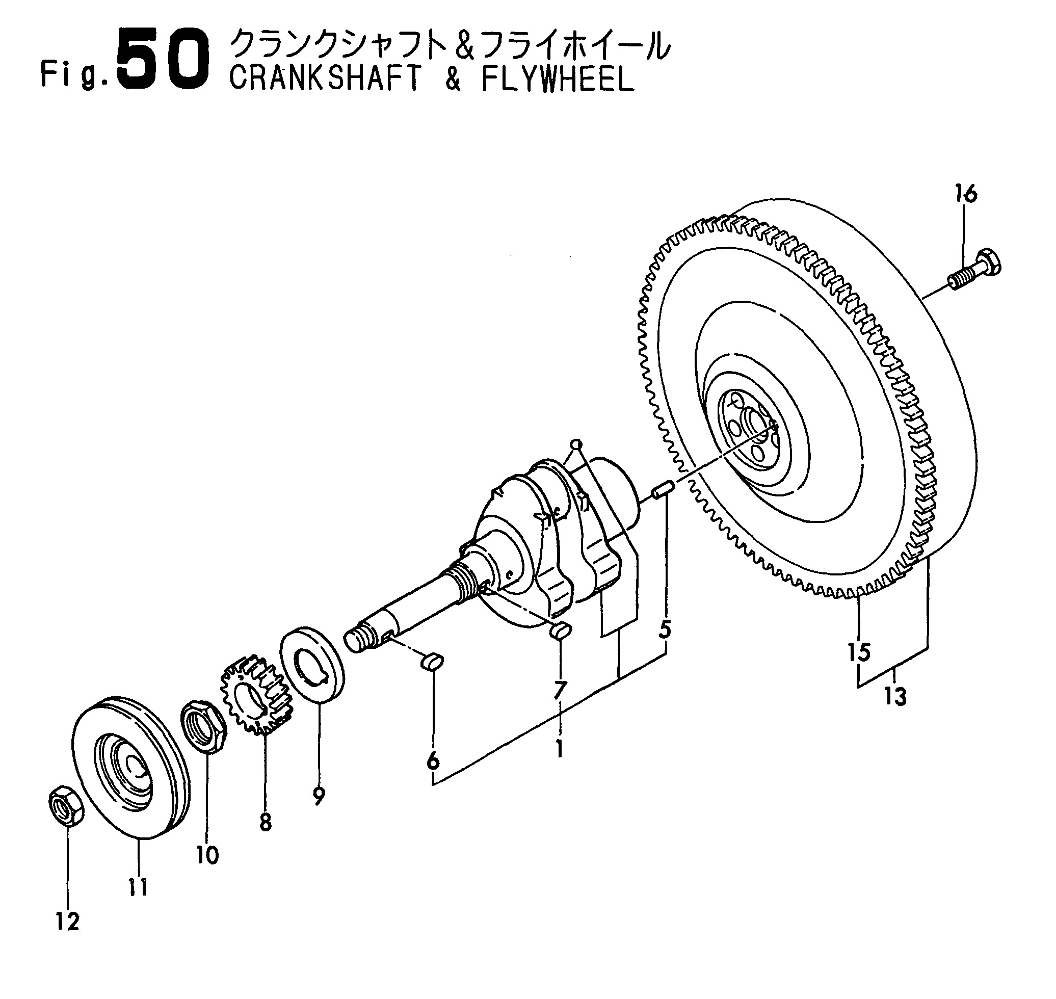 FIG 50. CRANKSHAFT " FLYWHEEL