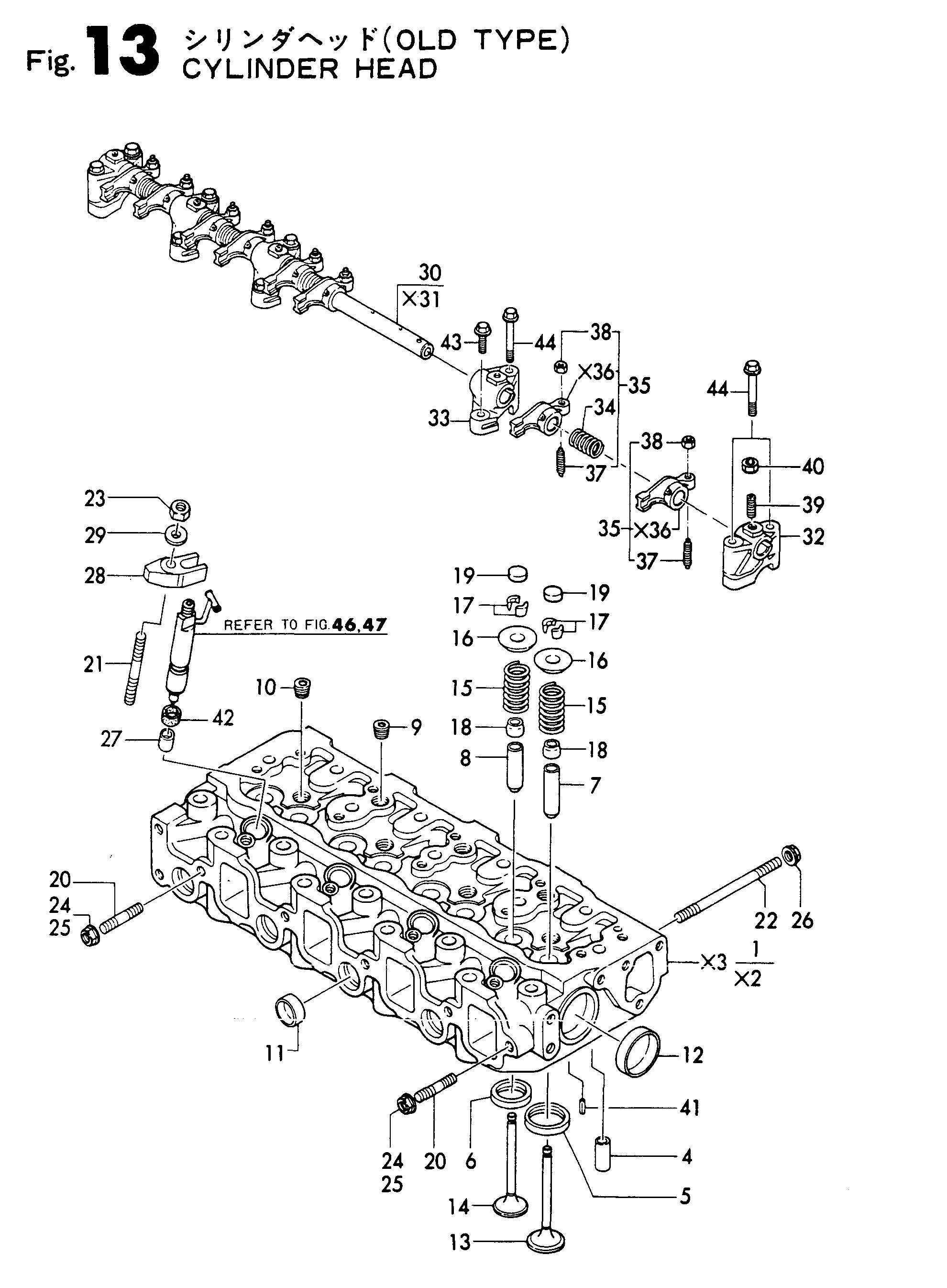 FIG 13. CYLINDER HEAD (OLD TYPE)