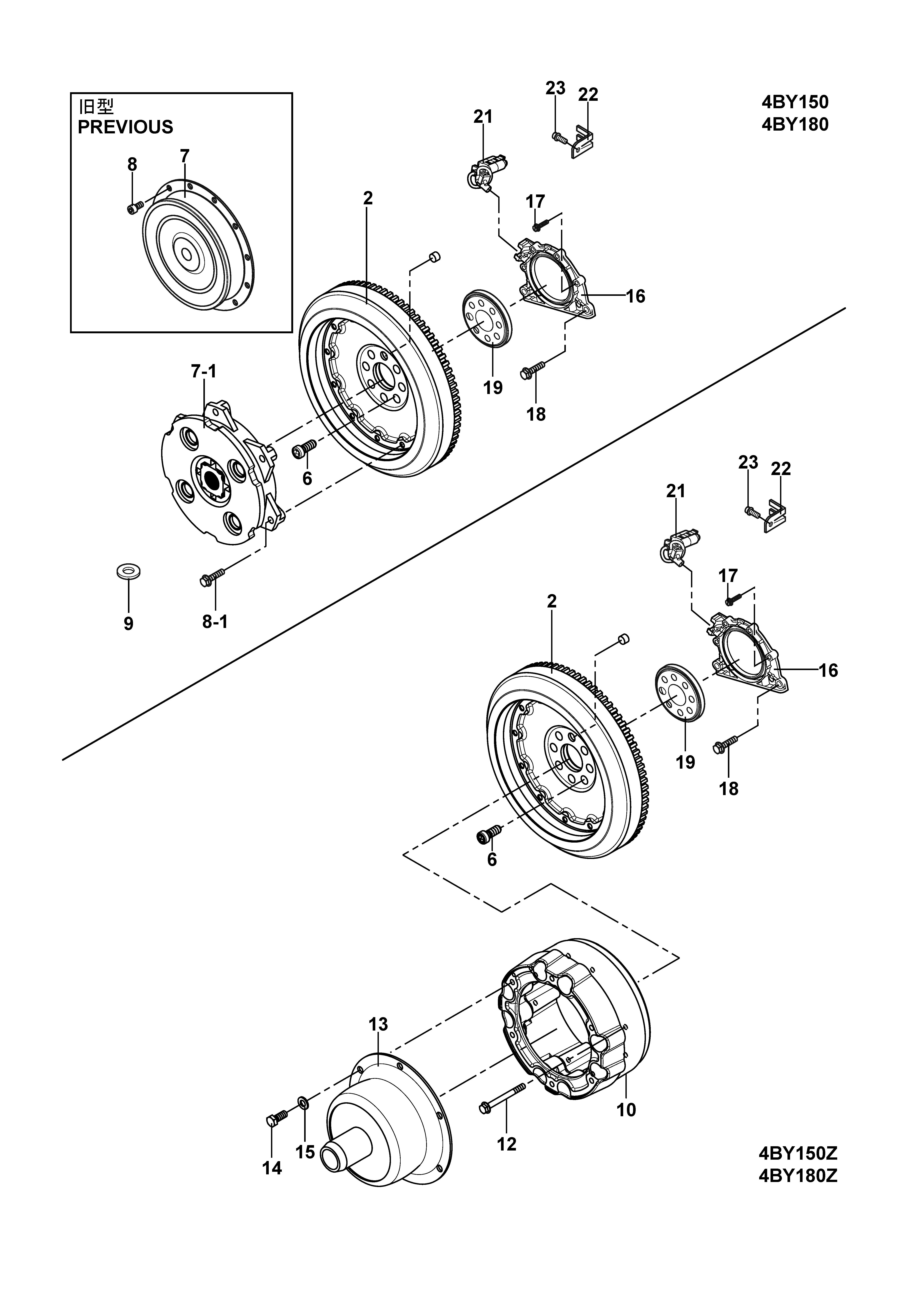 FIG 13. PIÈCES DE FLYWHEEL & CYL.