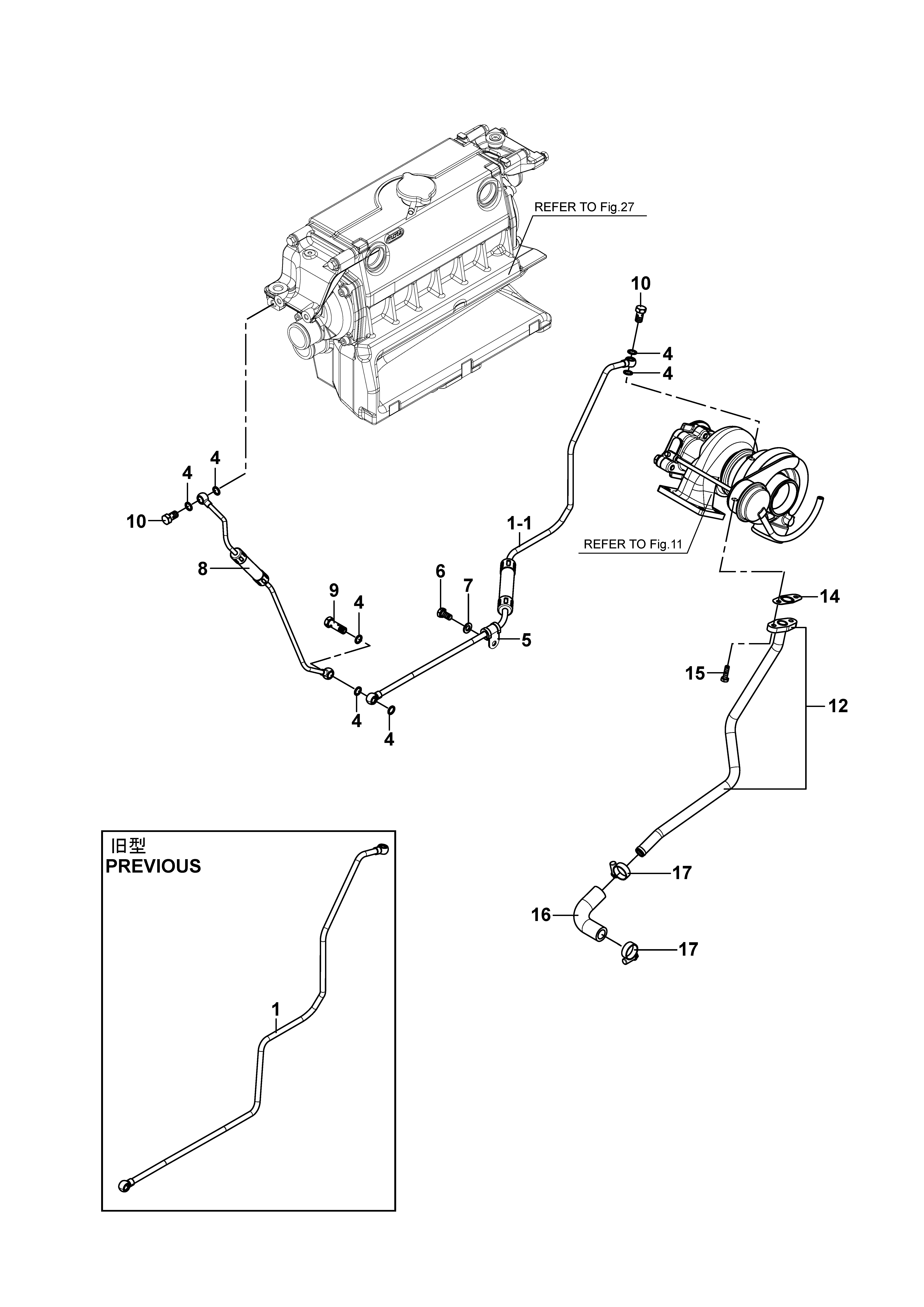 FIG 21. LUB.OILPIPE (TURBOCHARGER)