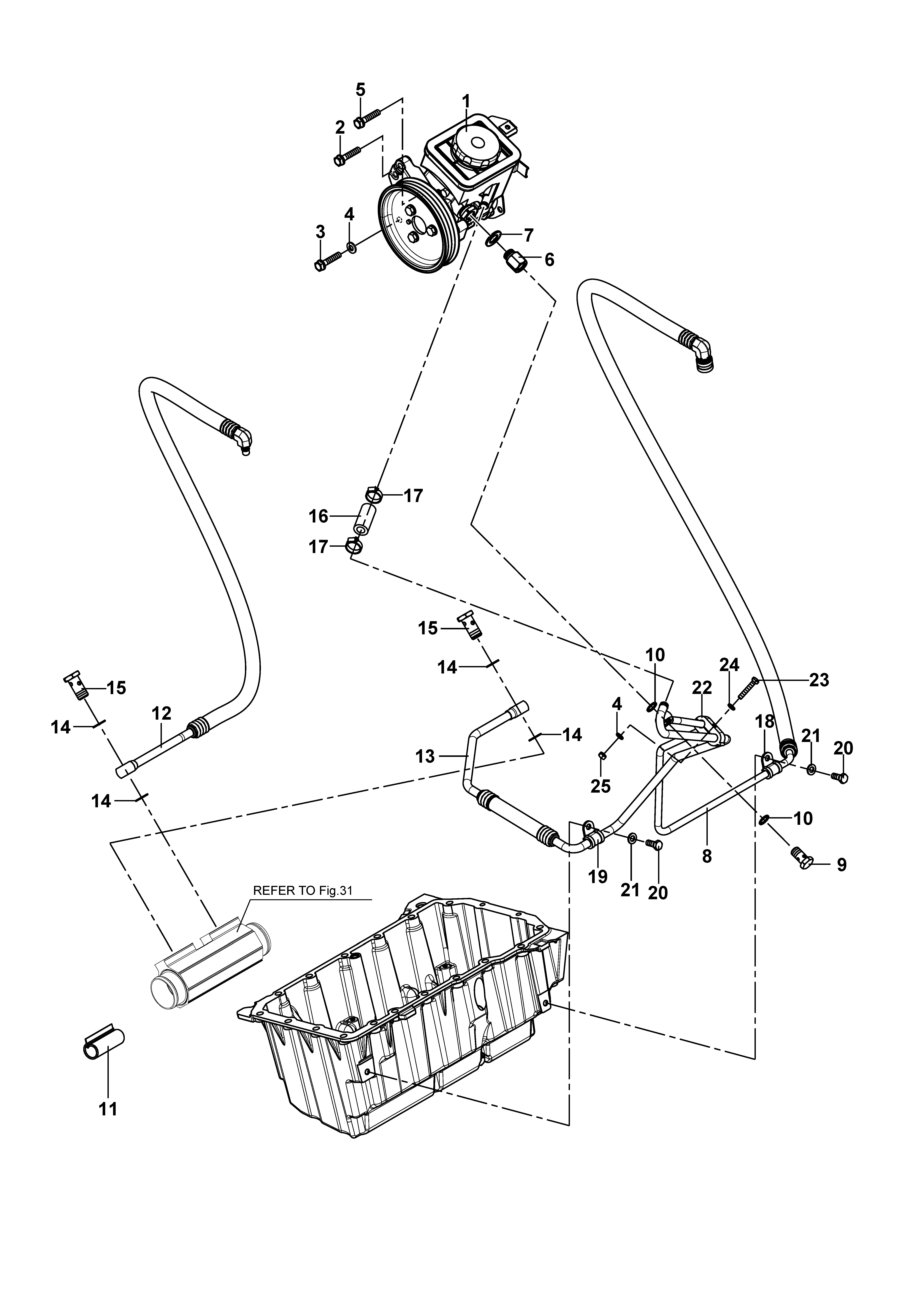 FIG 32. STEERING PUMP/PIPE