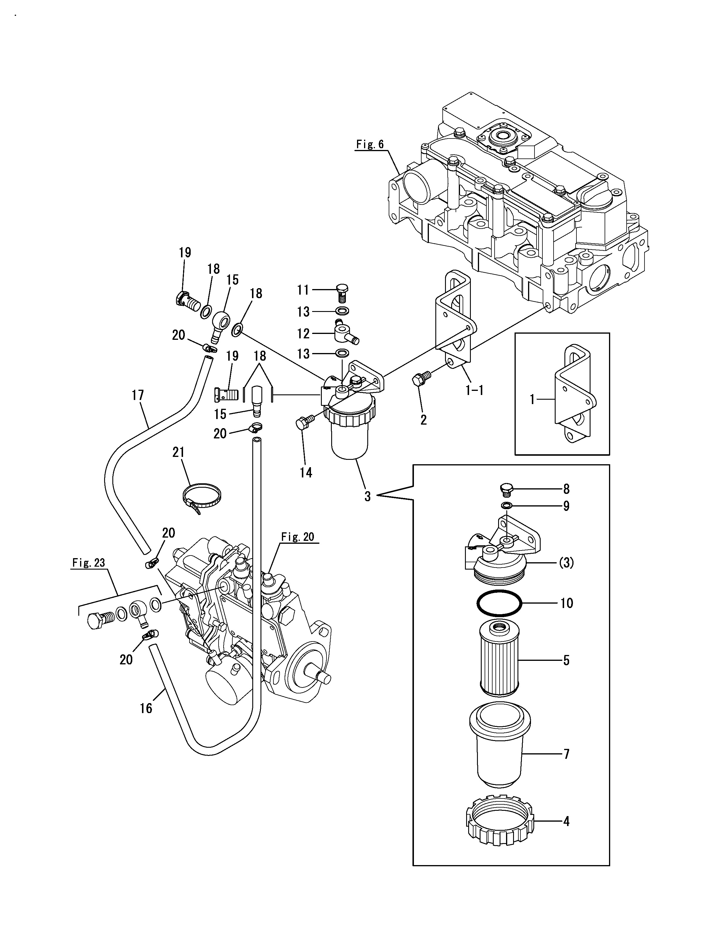 FIG 24. FUEL PIPE &amp; FUEL FILTER