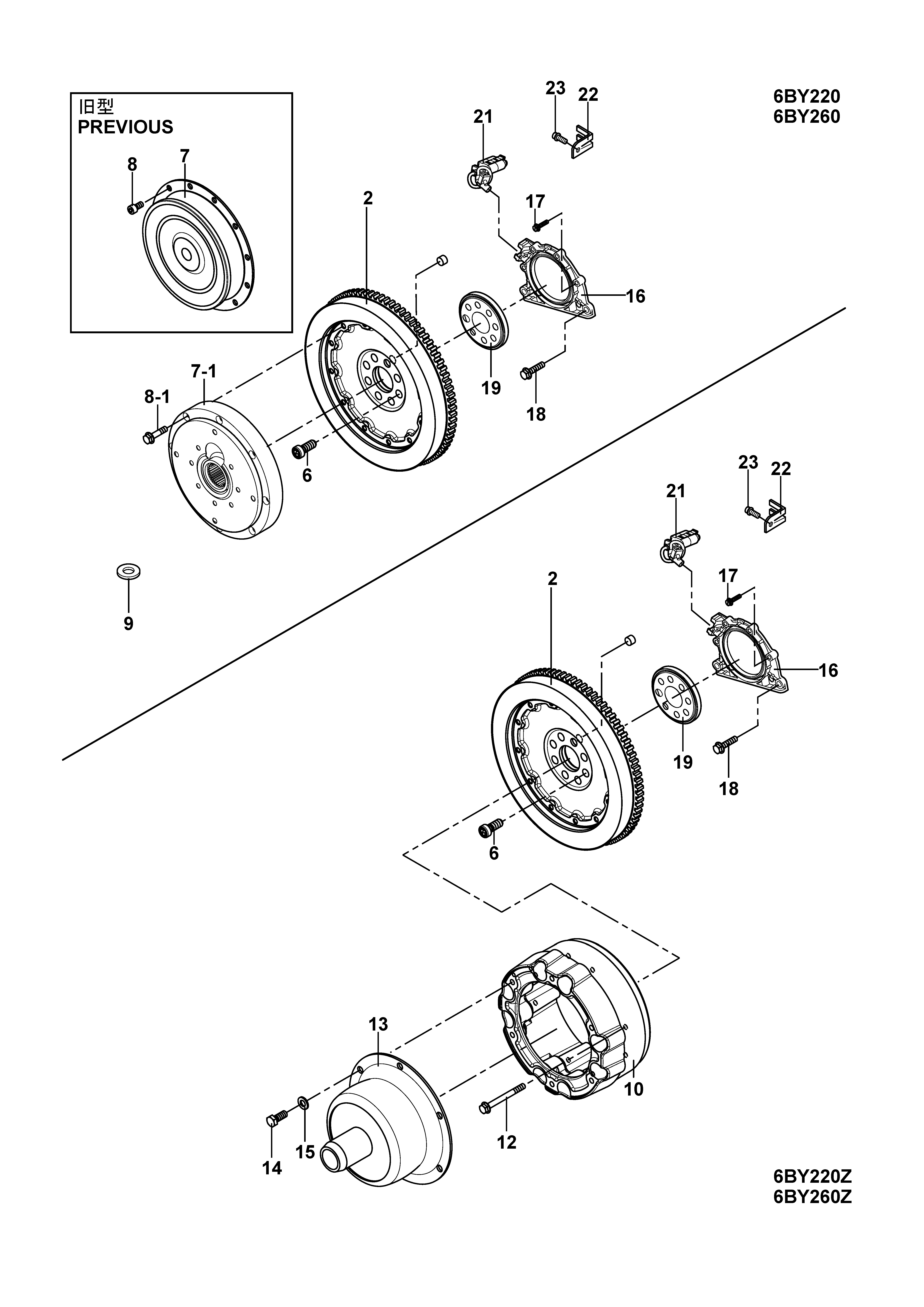 FIG 13. FLYWHEEL " CYL.MOUNTING PARTS