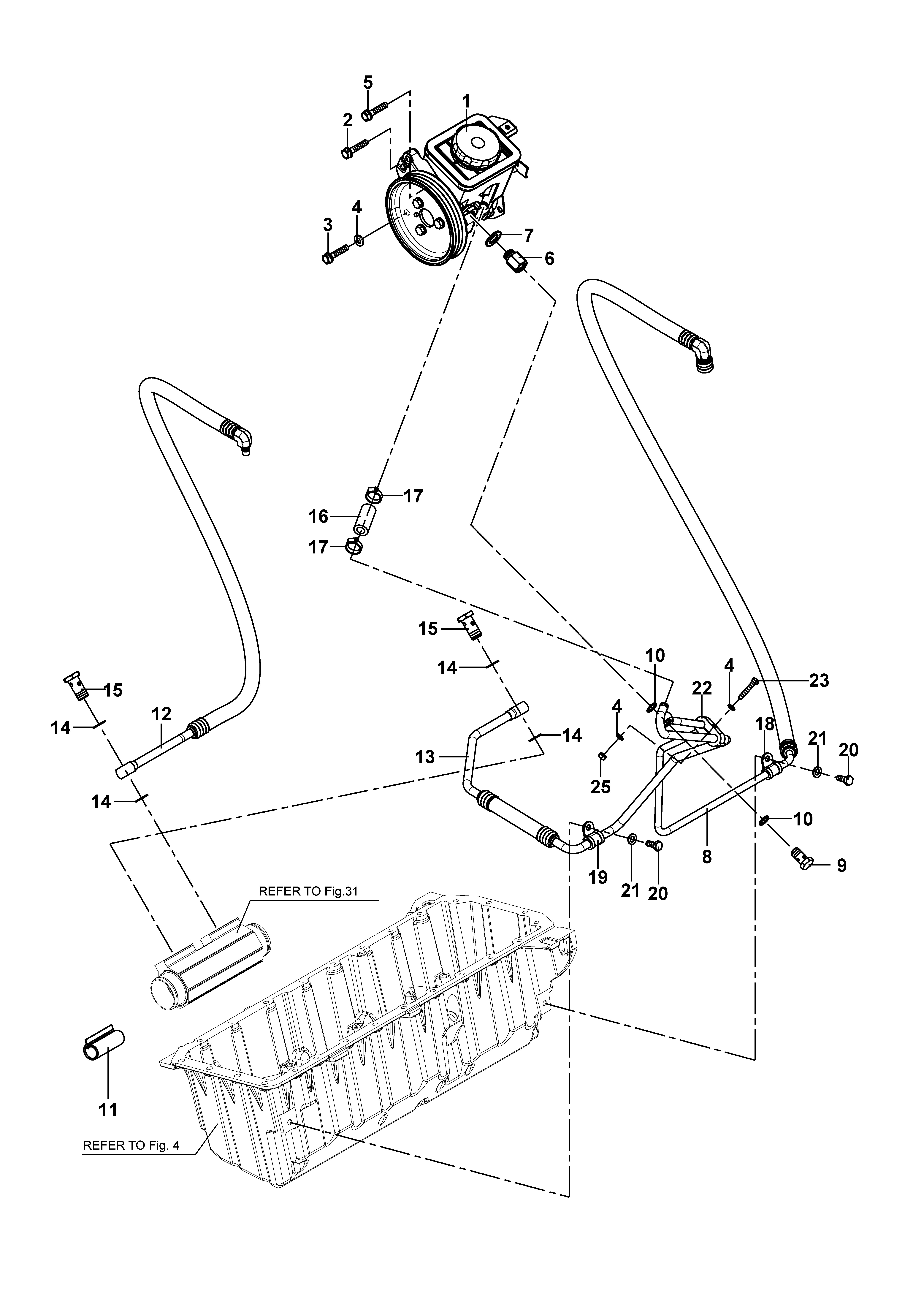 FIG 32. STEERING PUMP/PIPE