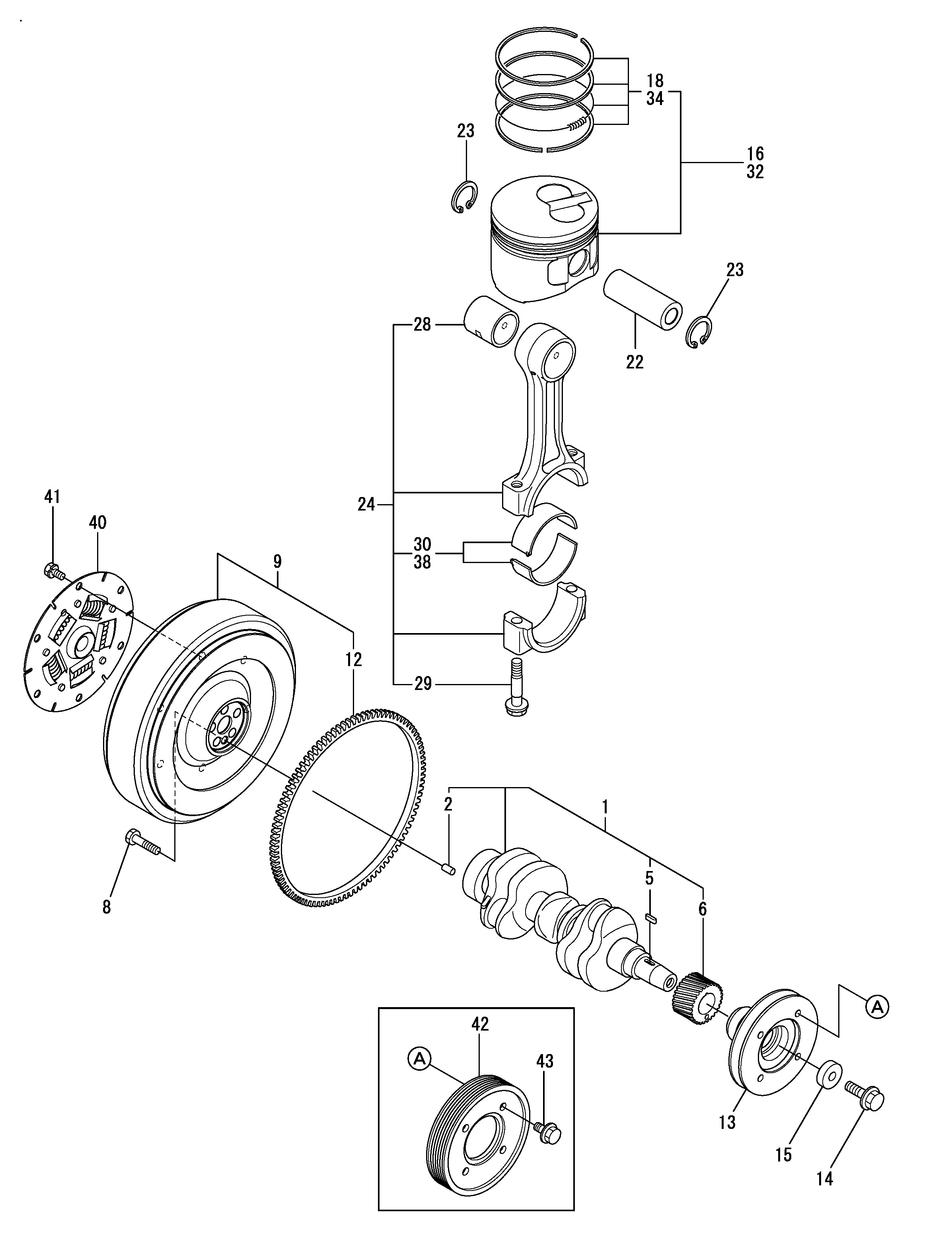 FIG 10. CRANKSHAFT & PISTON