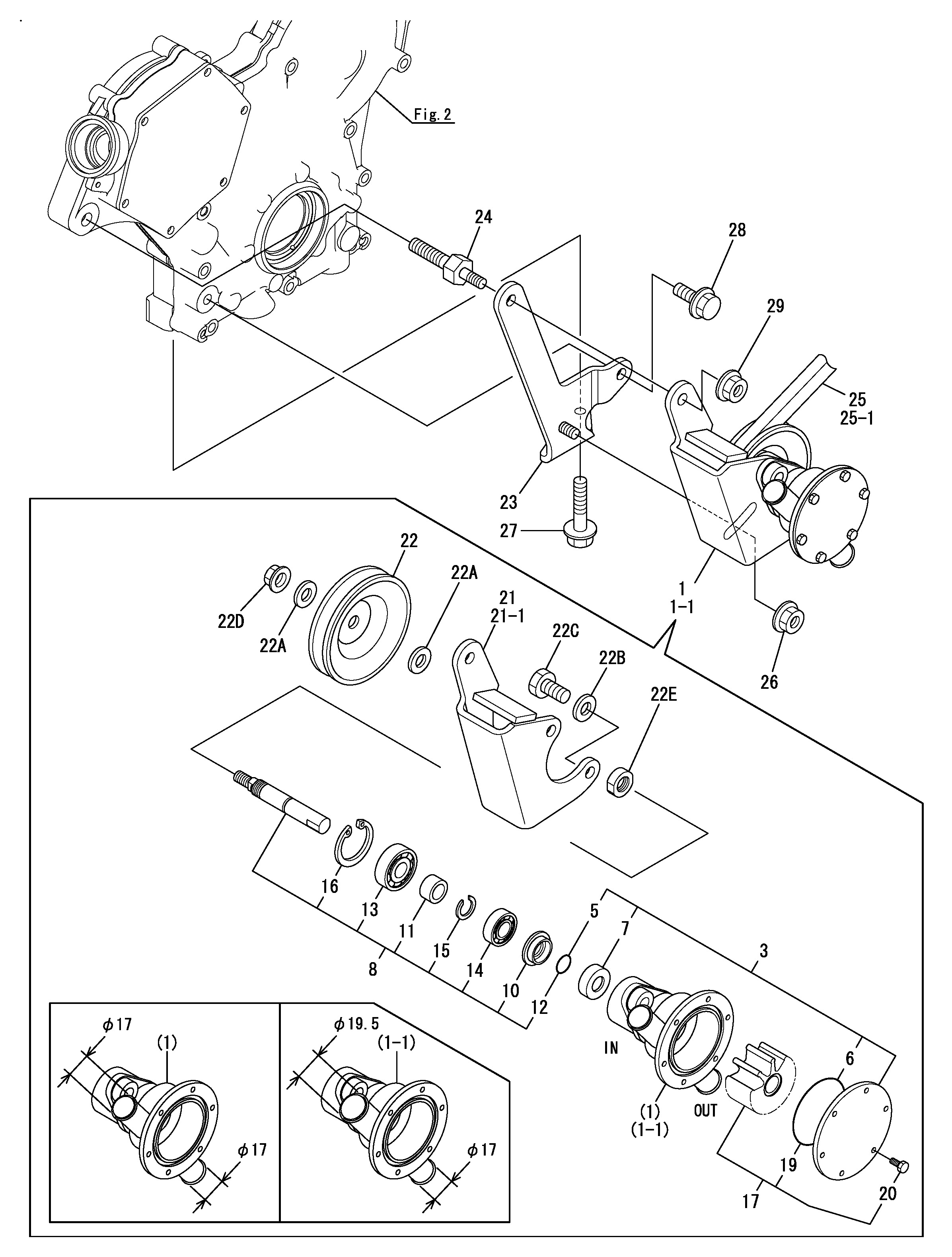 FIG 13. COOLING PUMP (SEA WATER) (TO E/#E13045)