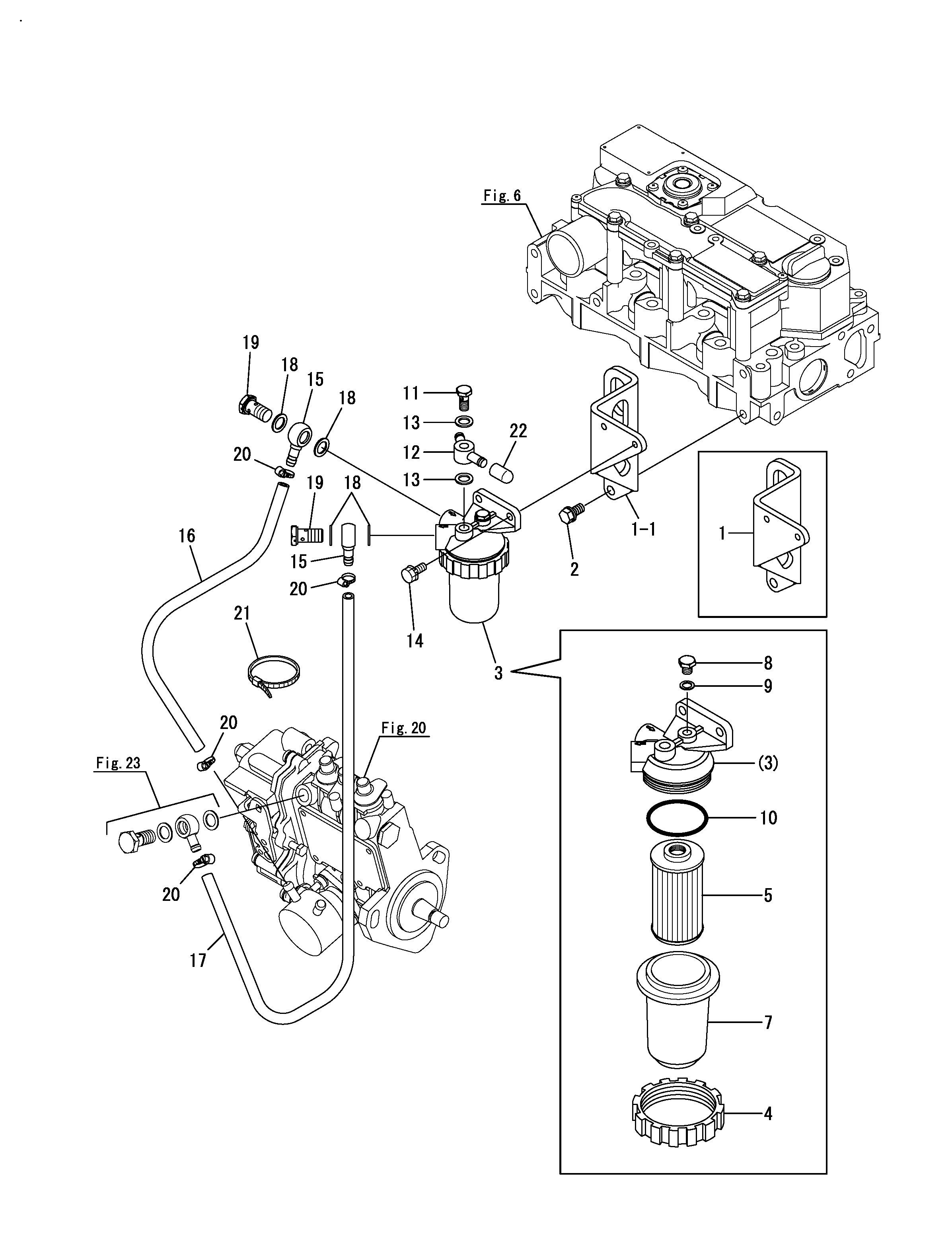 FIG 24. FUEL PIPE &amp; FUEL FILTER