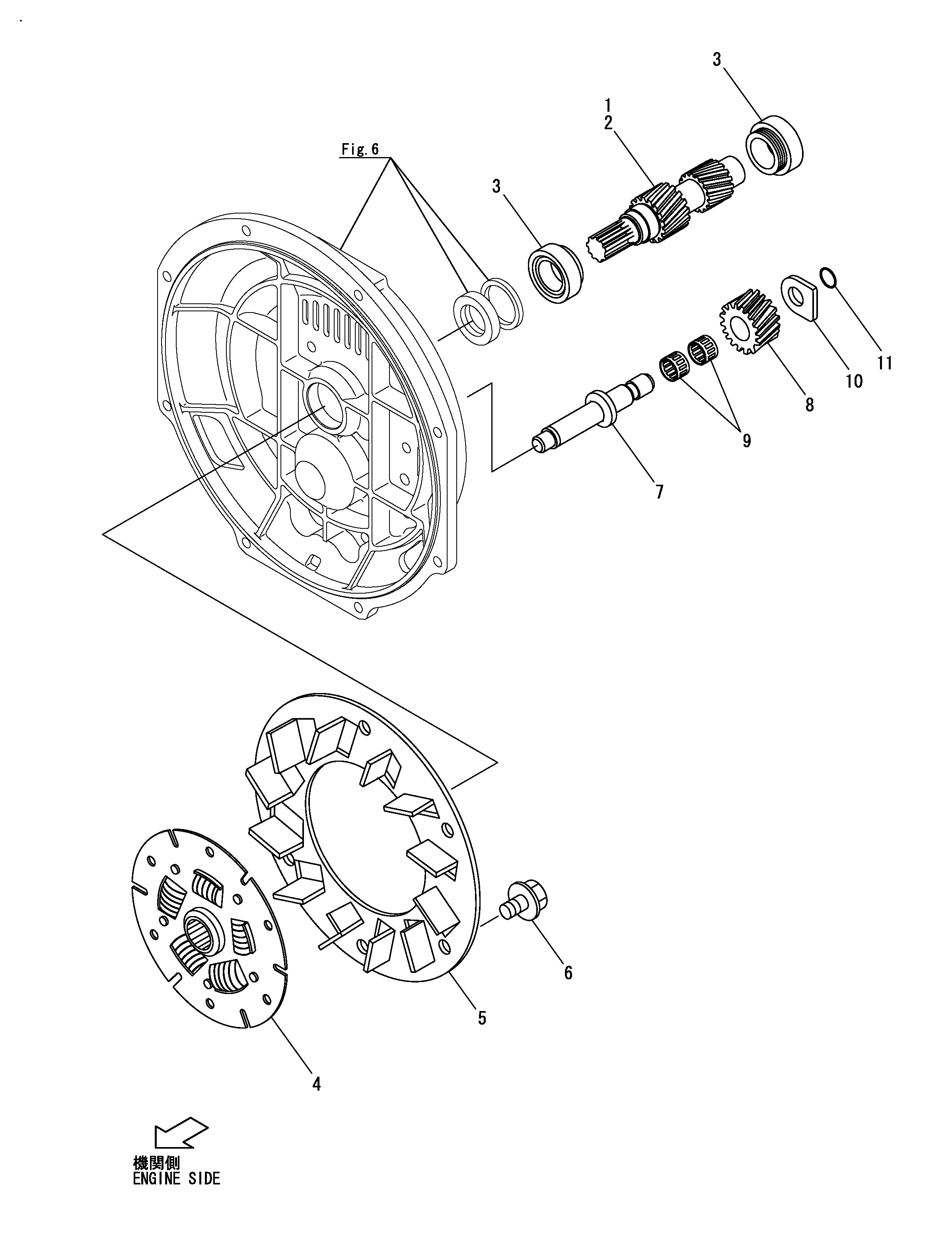 FIG 7. INPUT SHAFT & SUPPORT SHAFT