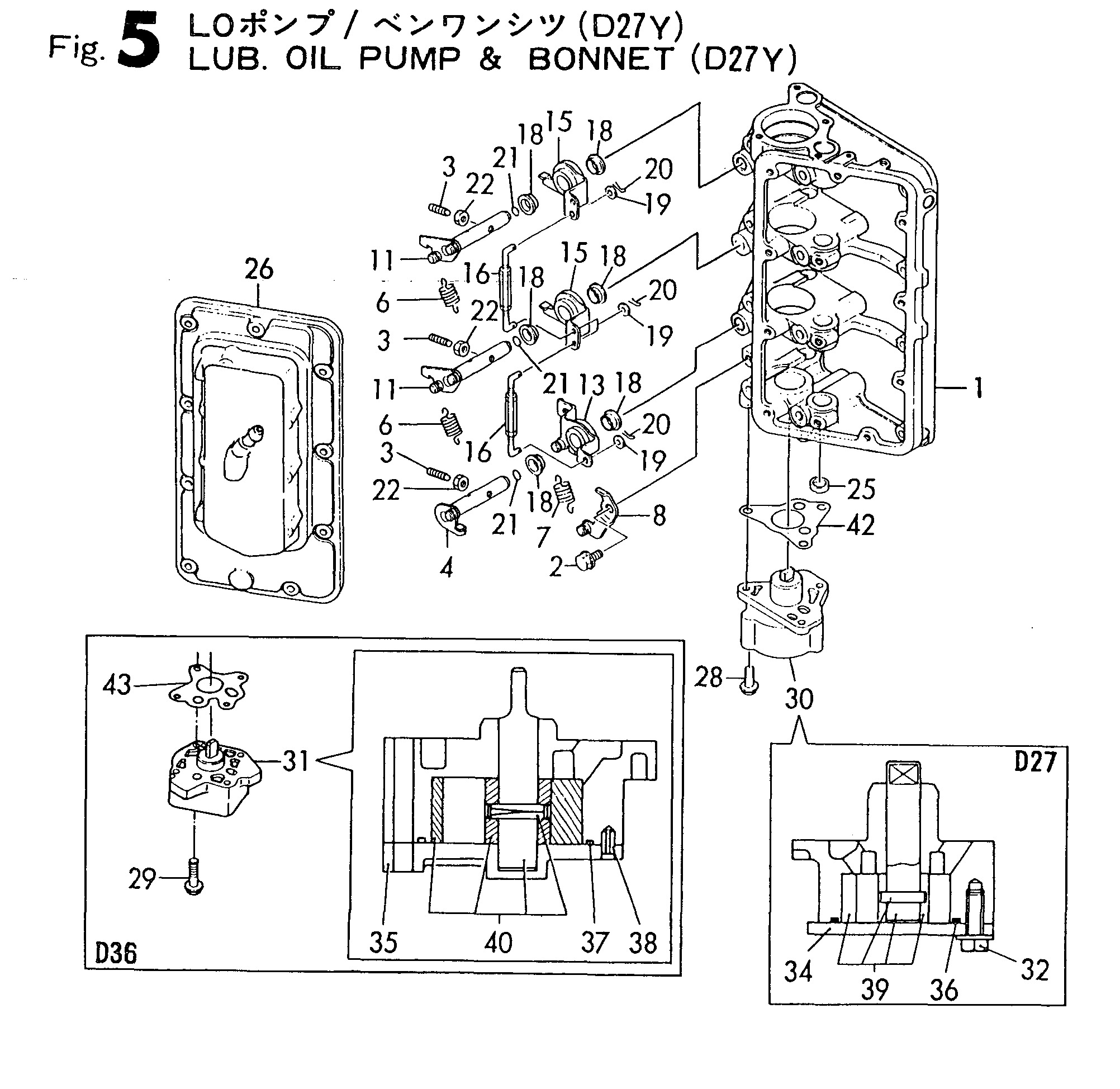 FIG 5. LUB.OIL PUMP " BONNET (D27Y)