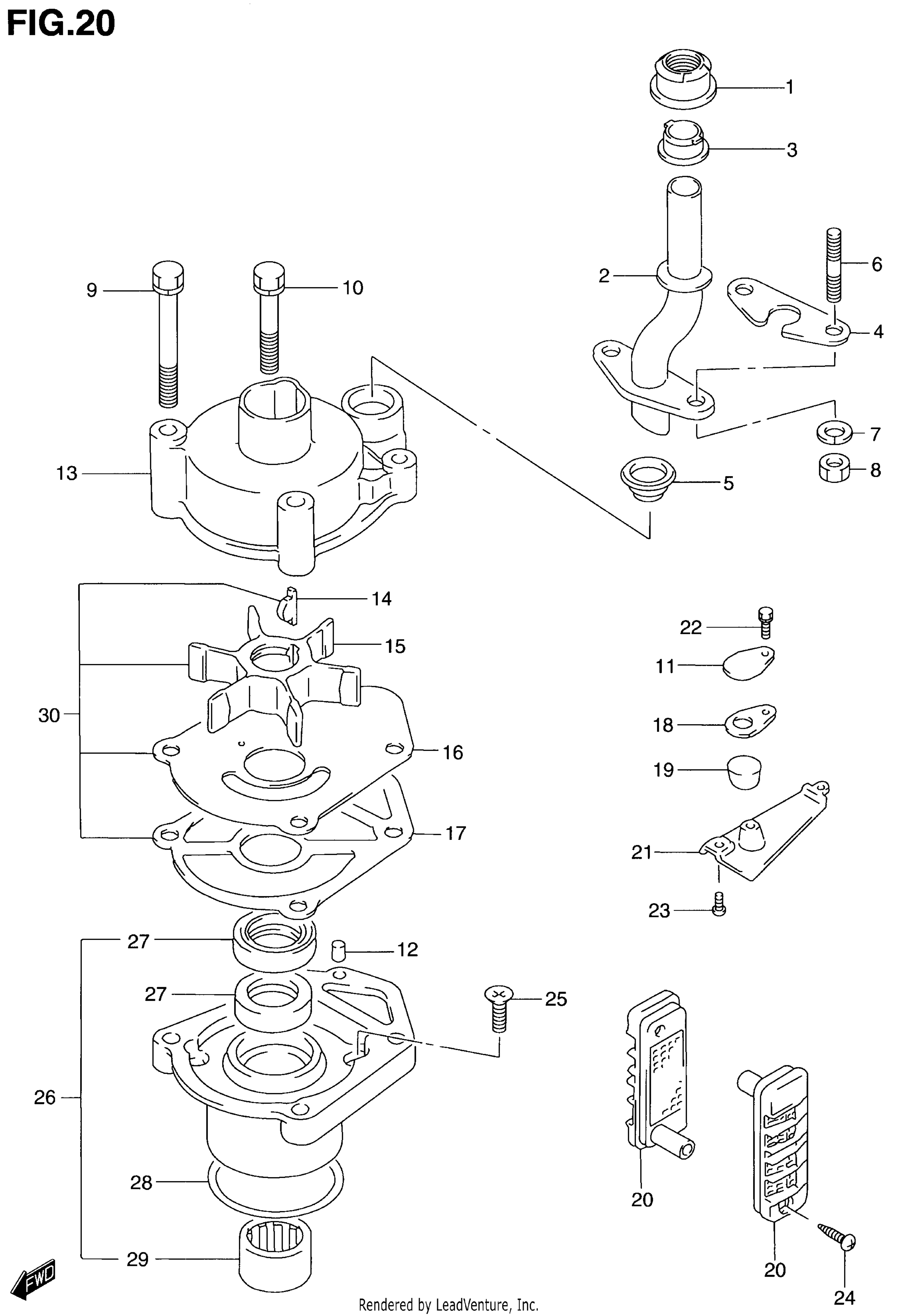 Pompe à eau (DT115S_140EFI)