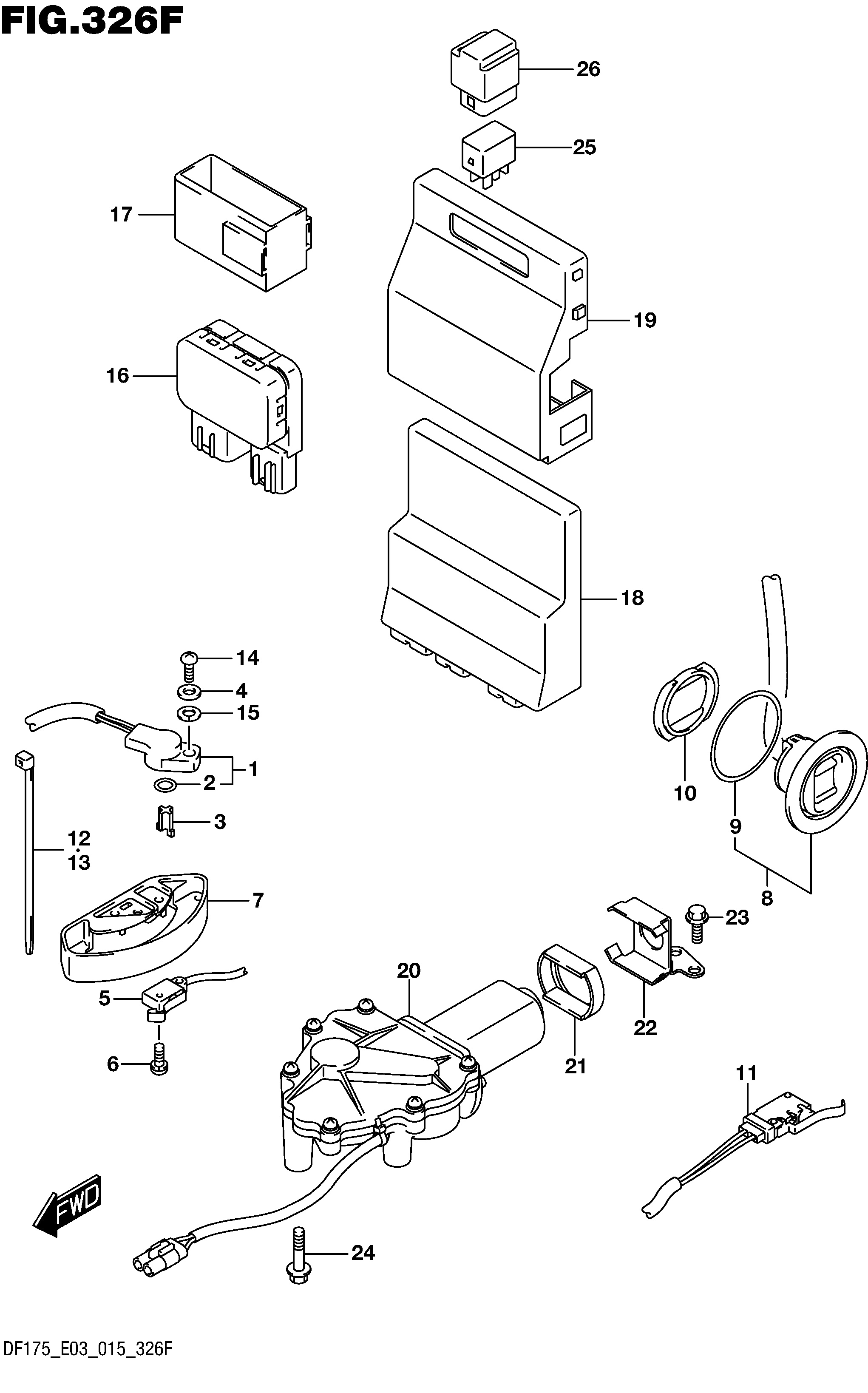 UNIDAD DE CONTROL DEL MOTOR CON INTERRUPTOR PTT (DF175TG E03)