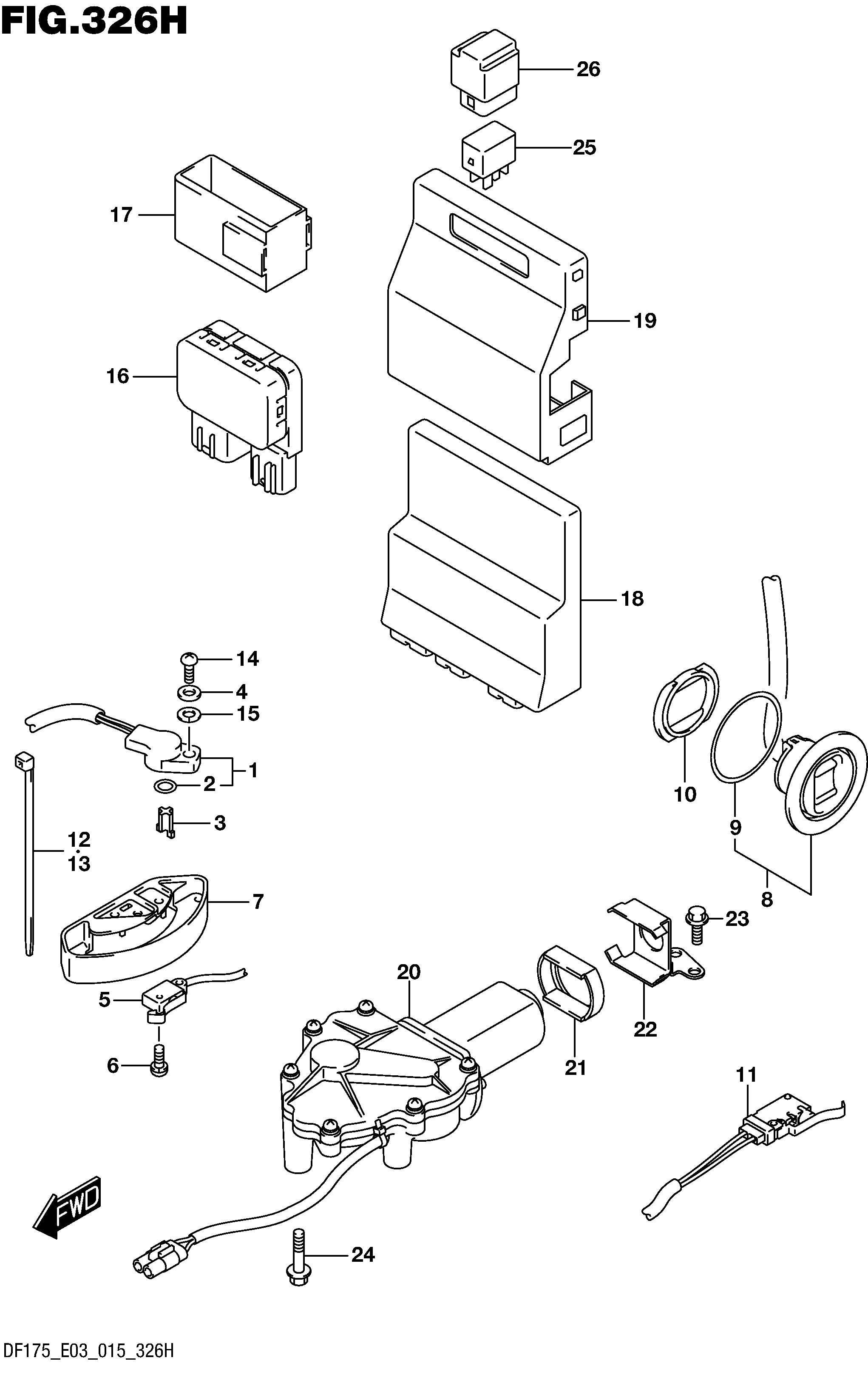 UNIDAD DE CONTROL DEL MOTOR CON INTERRUPTOR PTT (DF175ZG E03)