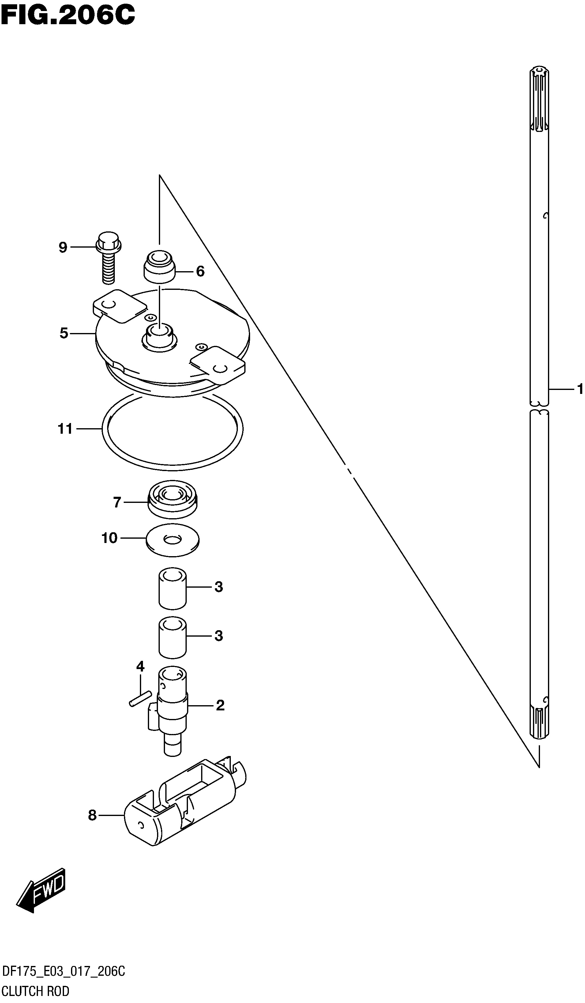 TIGE D'EMBRAYAGE (DF175T E03)