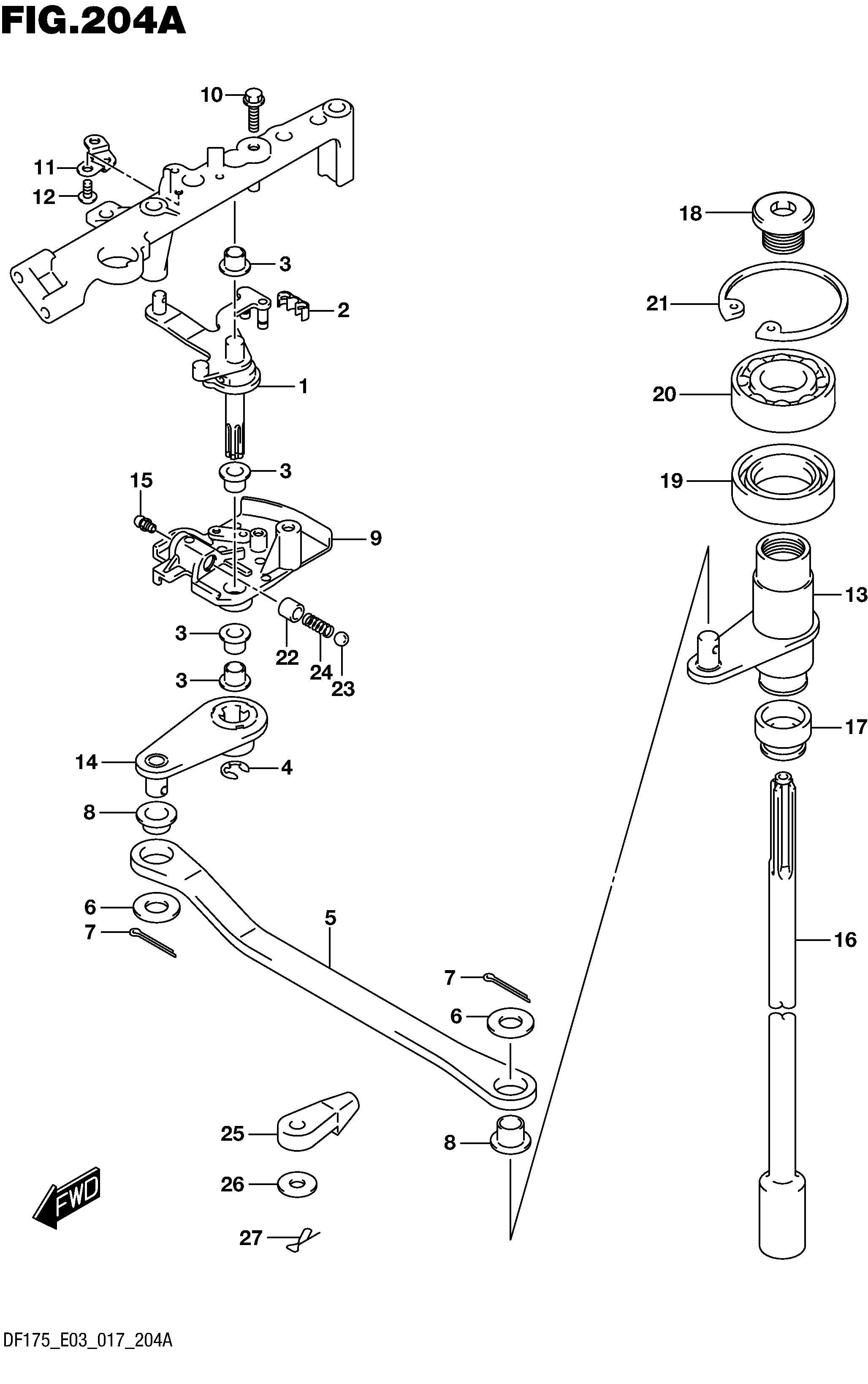 ARBRE D'EMBRAYAGE (DF150T E03)
