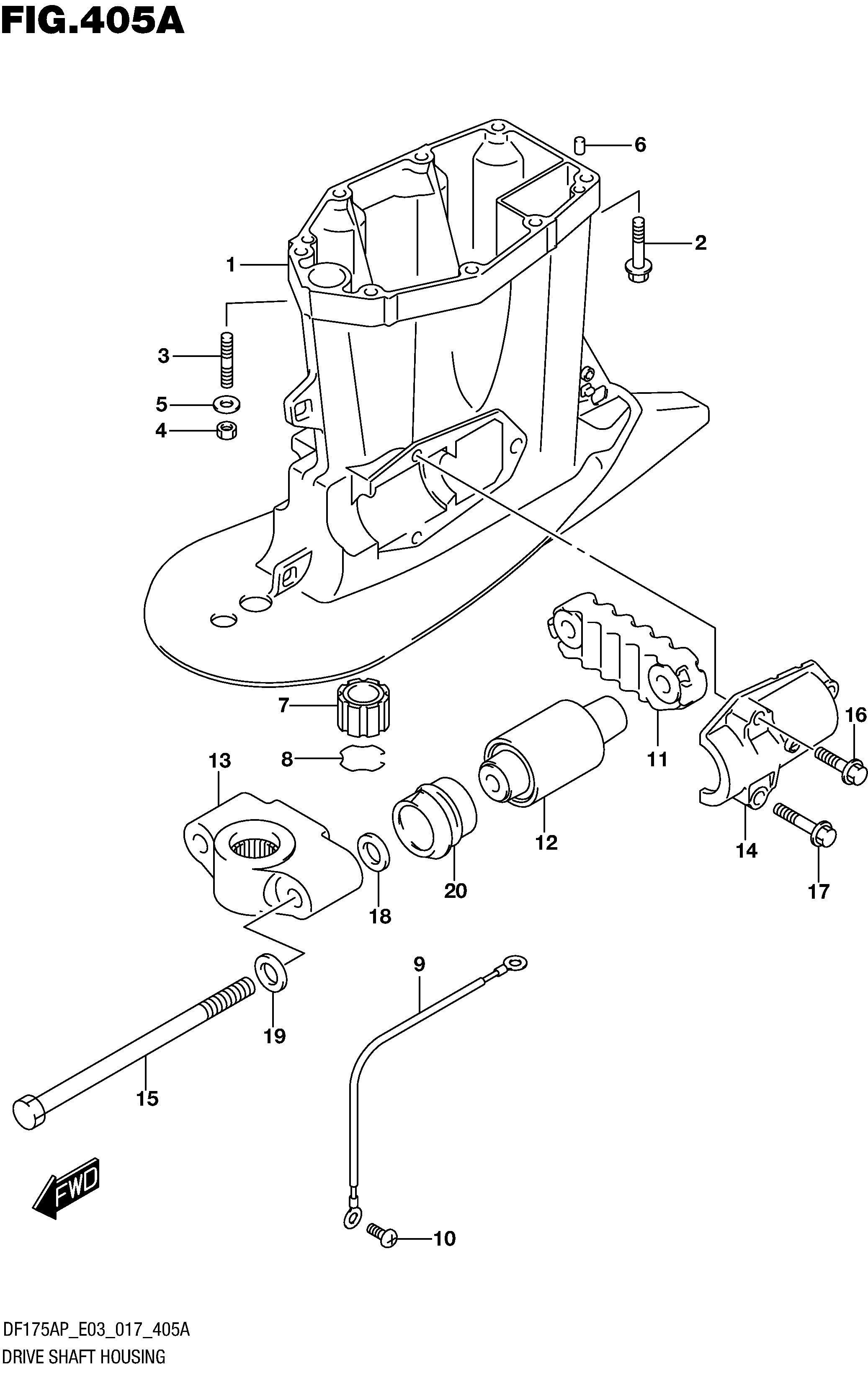 Carter d'arbre de transmission (DF150AP E03)