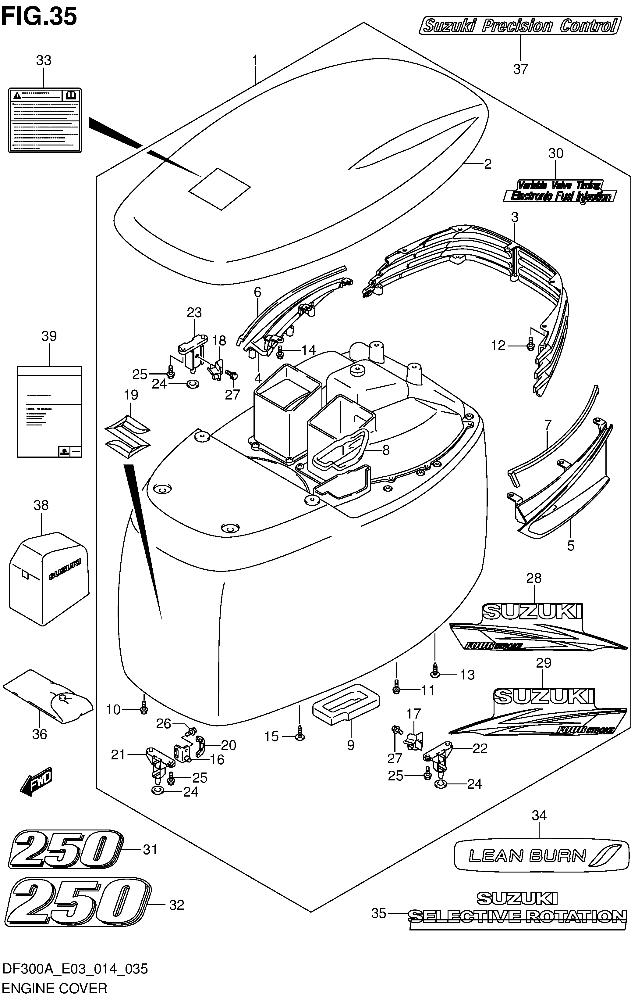 Capot moteur (DF250A E03)