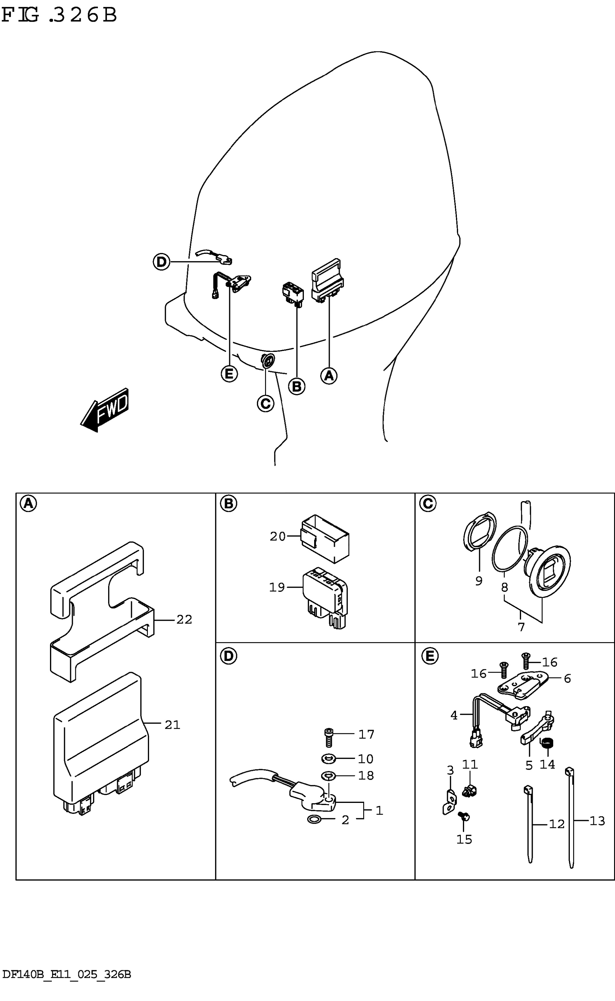 UNITÉ DE COMMANDE DE MOTEUR DE COMMUTATEUR PTT (DF140BT DF140BZ)
