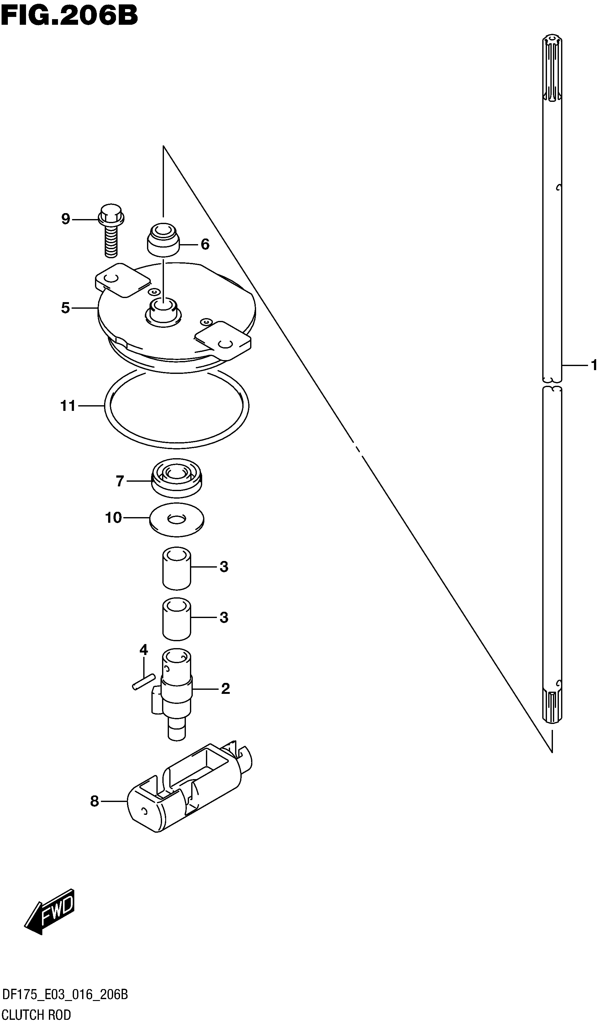 TIGE D'EMBRAYAGE (DF150TG E03)