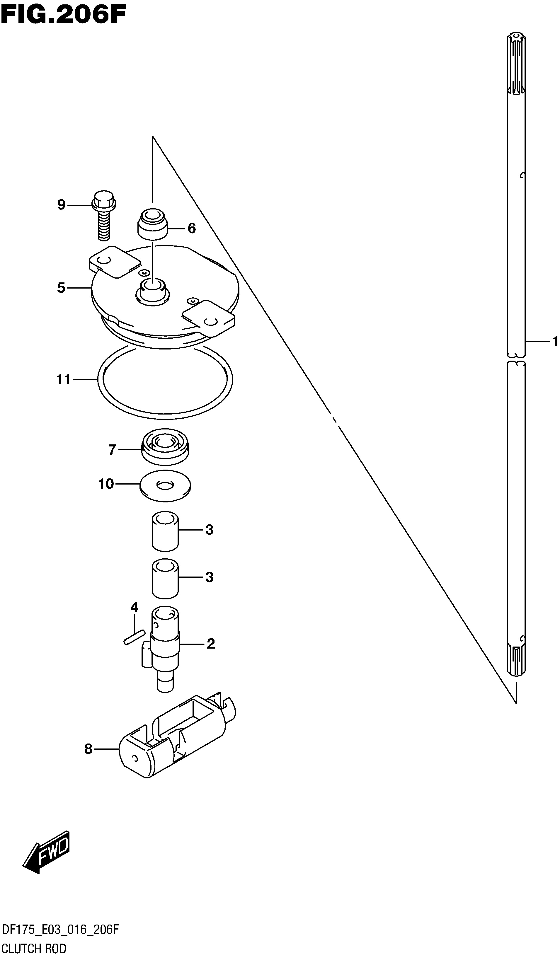 TIGE D'EMBRAYAGE (DF175TG E03)
