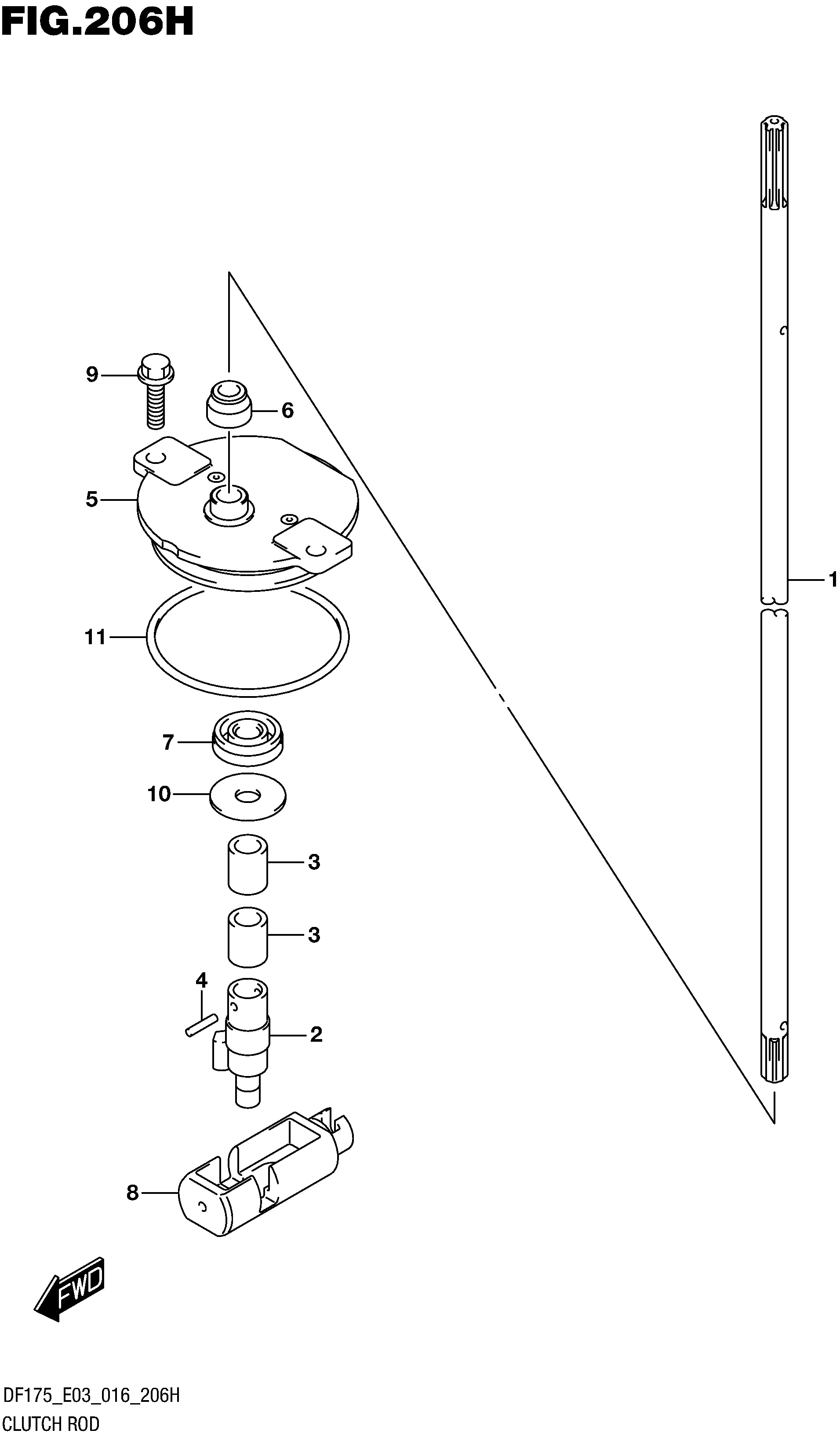 TIGE D'EMBRAYAGE (DF175ZG E03)