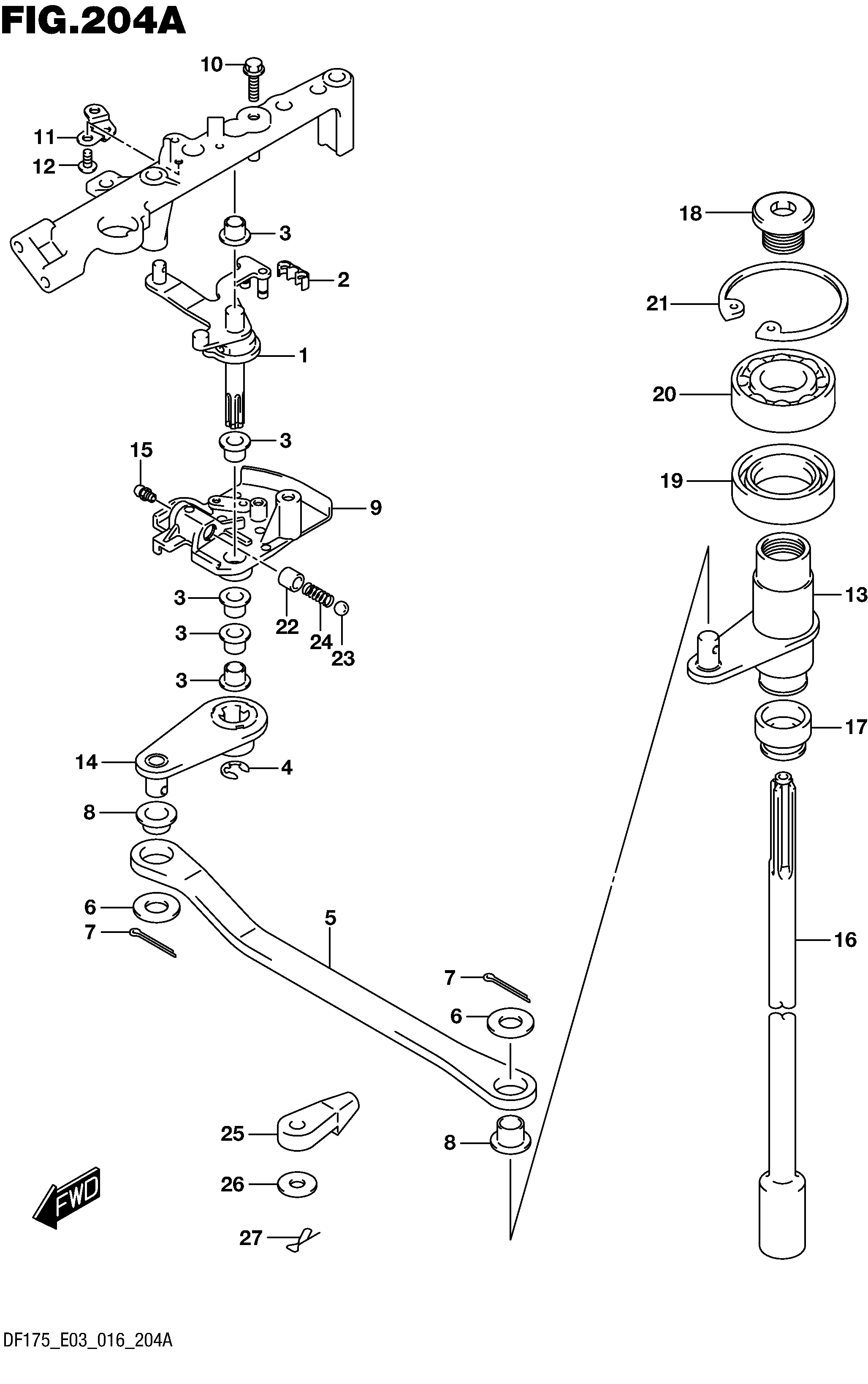 ARBRE D'EMBRAYAGE (DF150T E03)
