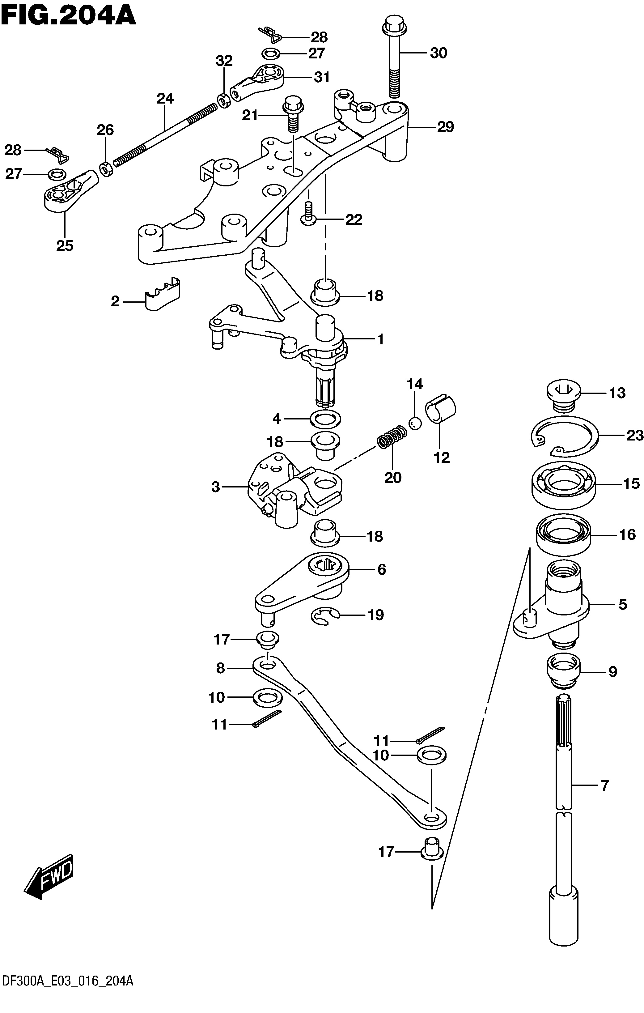 ARBRE D'EMBRAYAGE (DF300A E03)