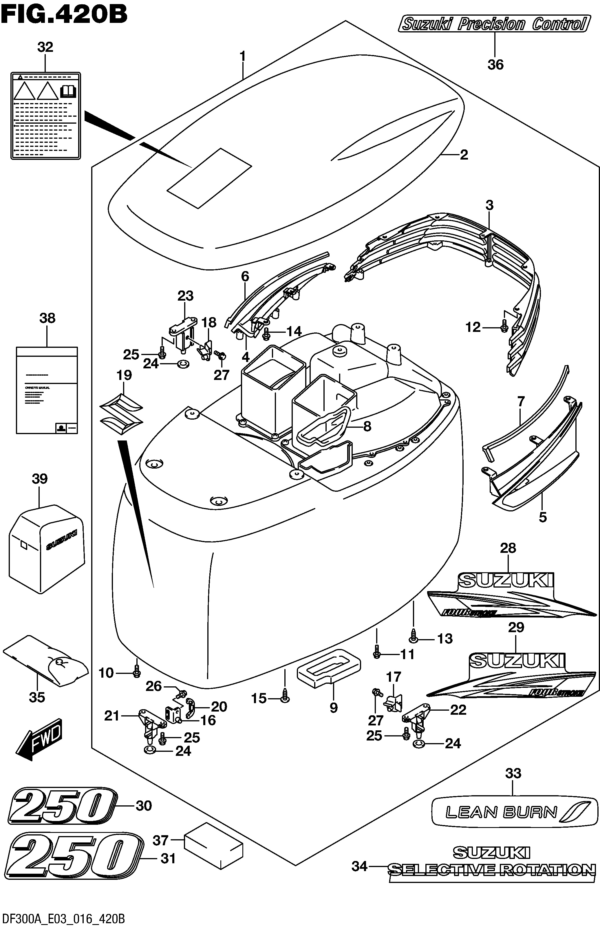 Capot moteur (DF250A E03)