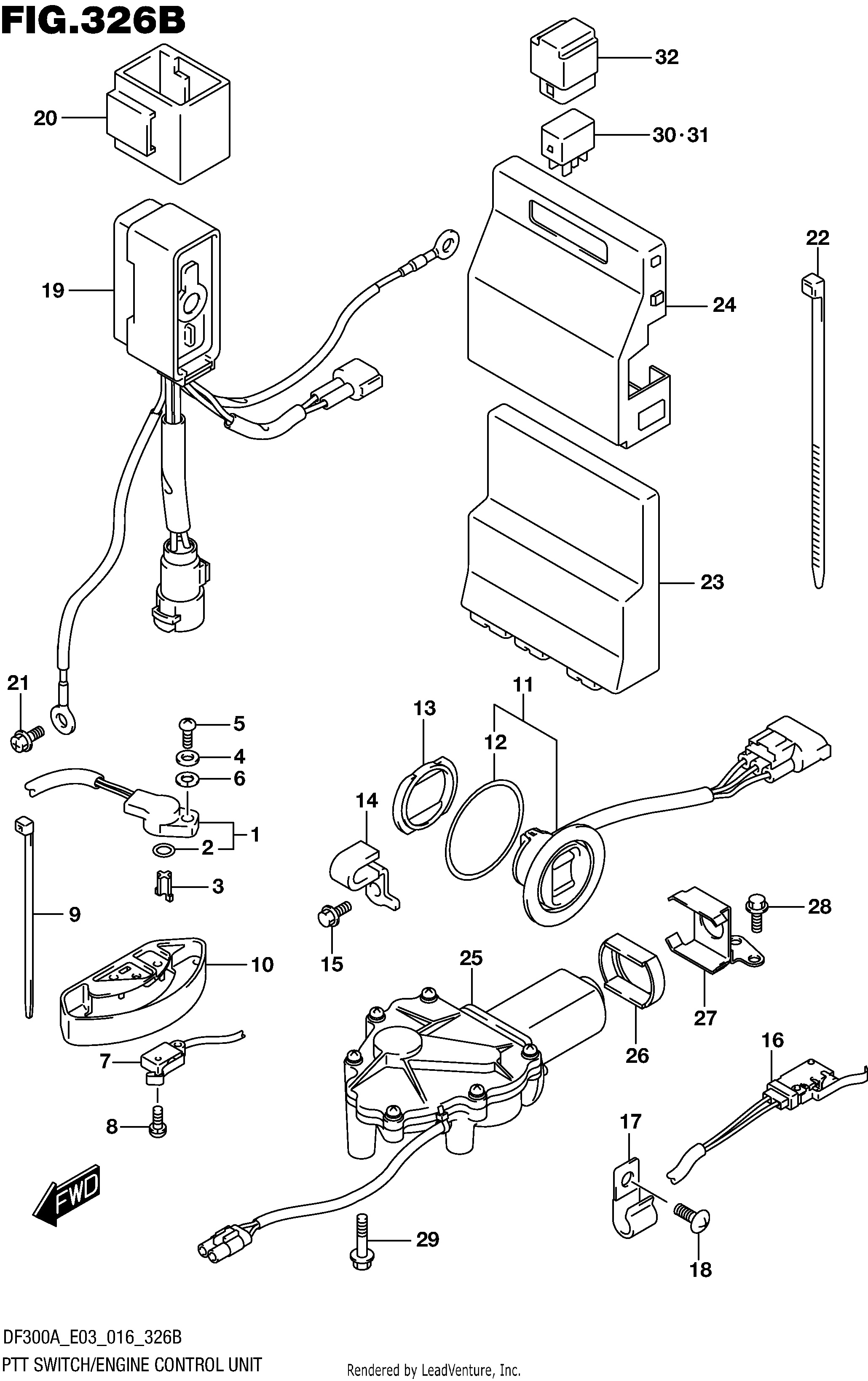 UNIDAD DE CONTROL DEL MOTOR CON INTERRUPTOR PTT (DF250A E03)
