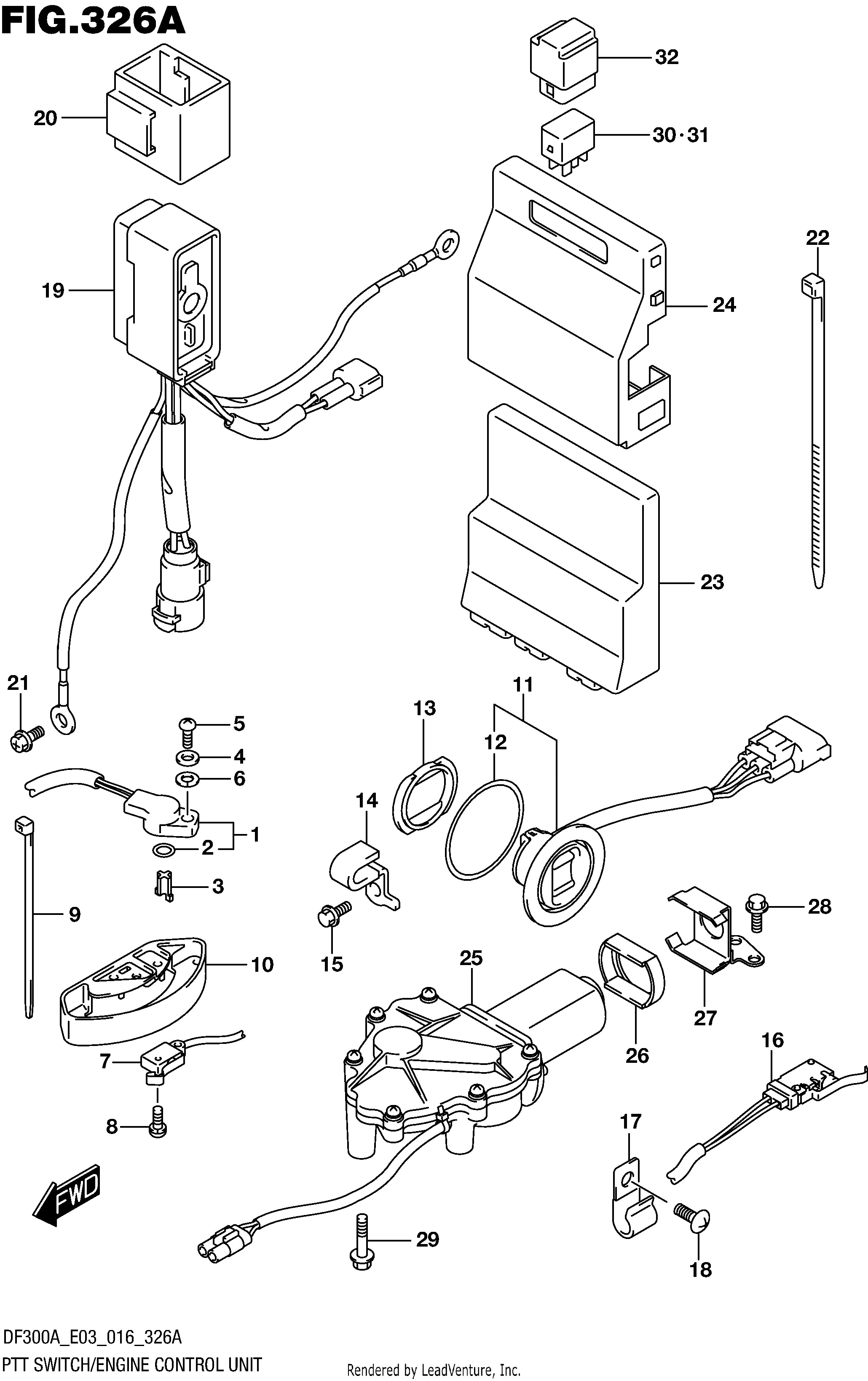 UNIDAD DE CONTROL DEL MOTOR CON INTERRUPTOR PTT (DF300A E03)