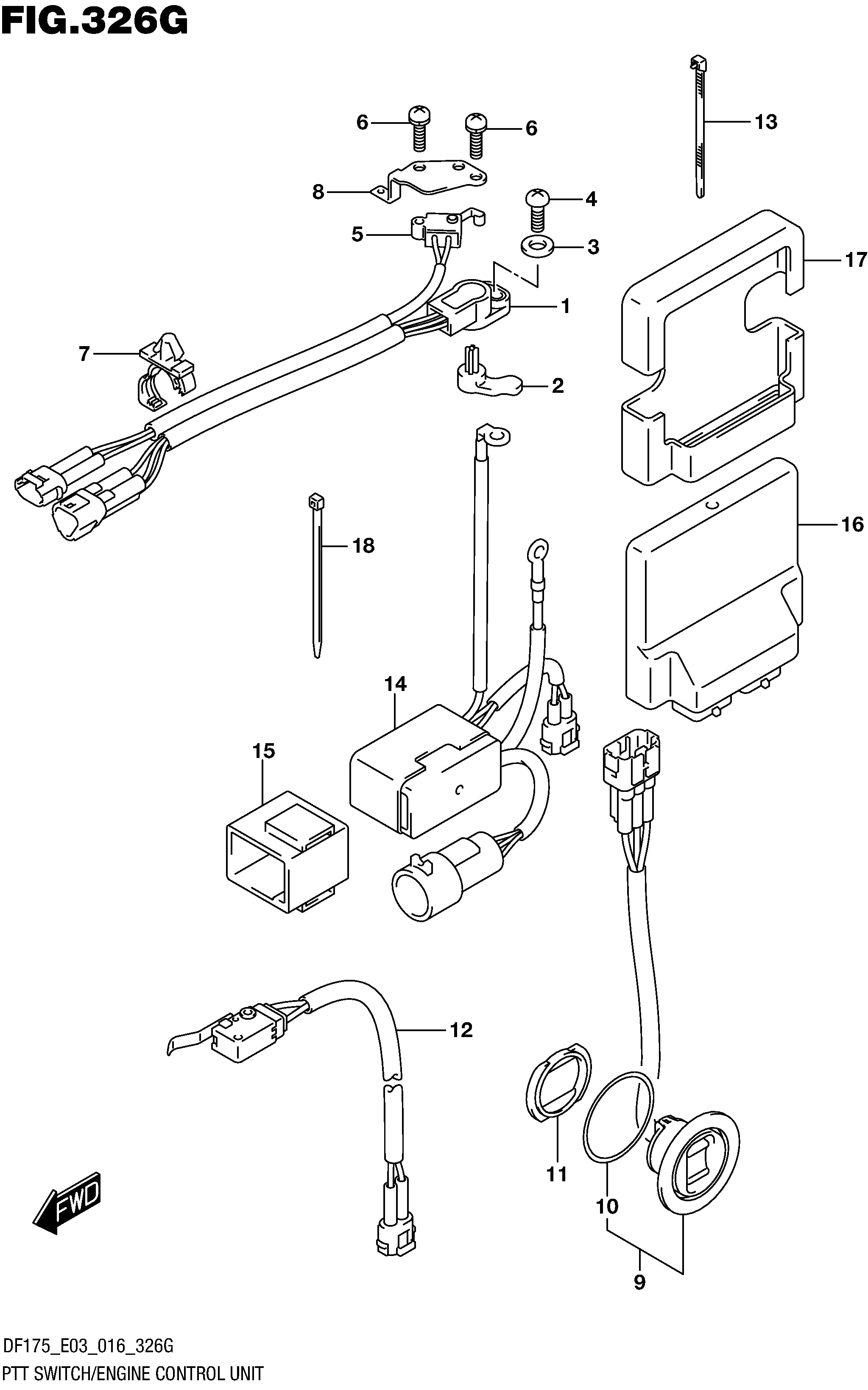 UNIDAD DE CONTROL DEL MOTOR CON INTERRUPTOR PTT (DF175Z E03)