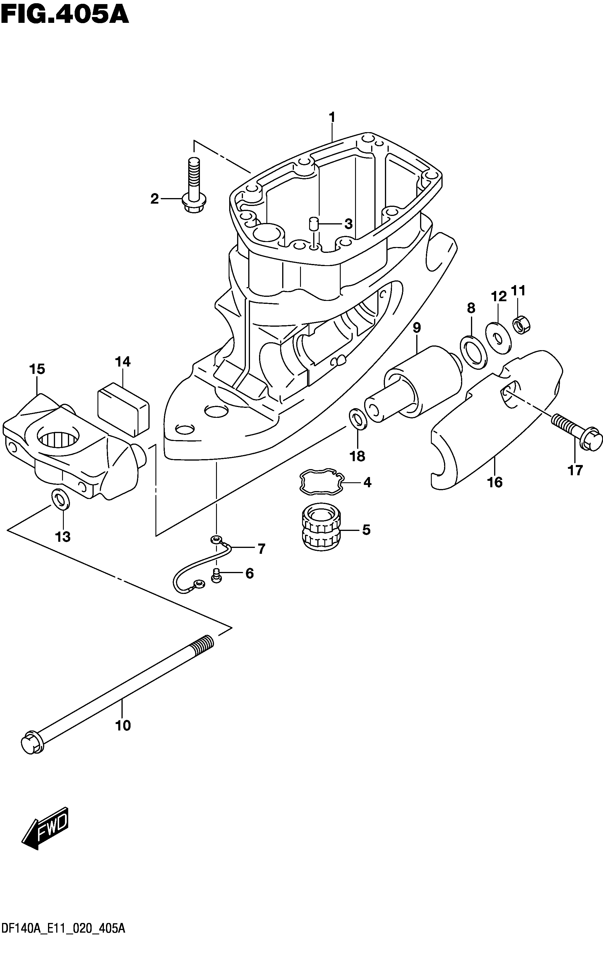 Carter d'arbre de transmission (DF100AT)(DF115AST)