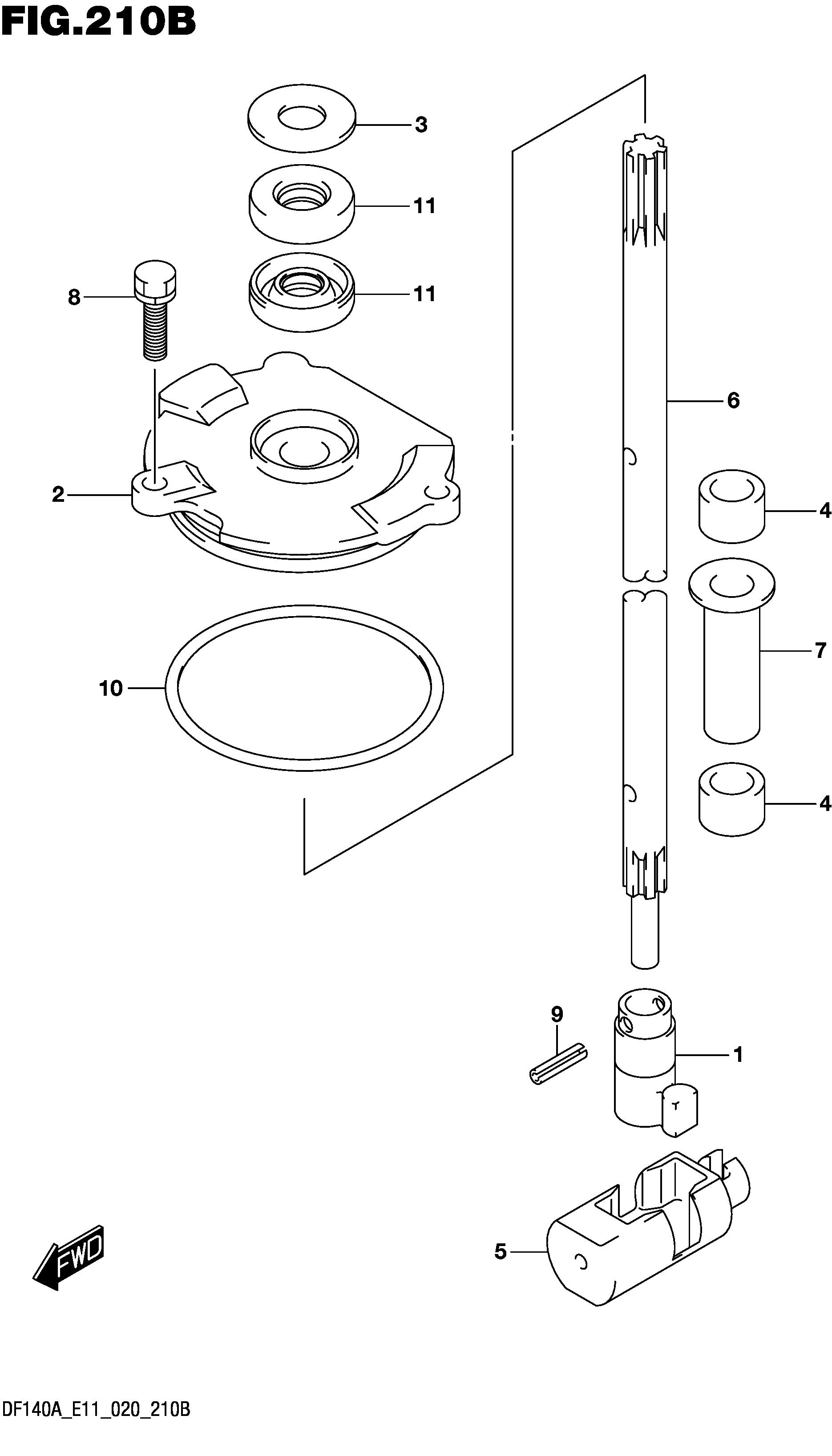 Tige d'inversion (DF115AZ)(DF140AZ)